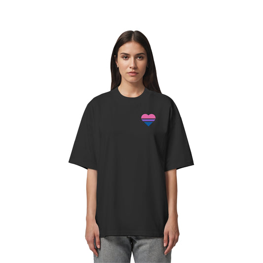 Organic Oversize Shirt - Bisexual Flag Herz Stick