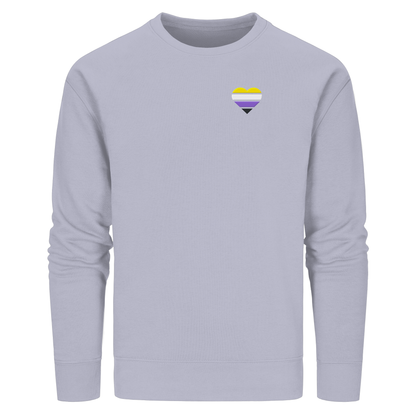 Organic Basic Sweatshirt mit Herz Stick - Nonbinary