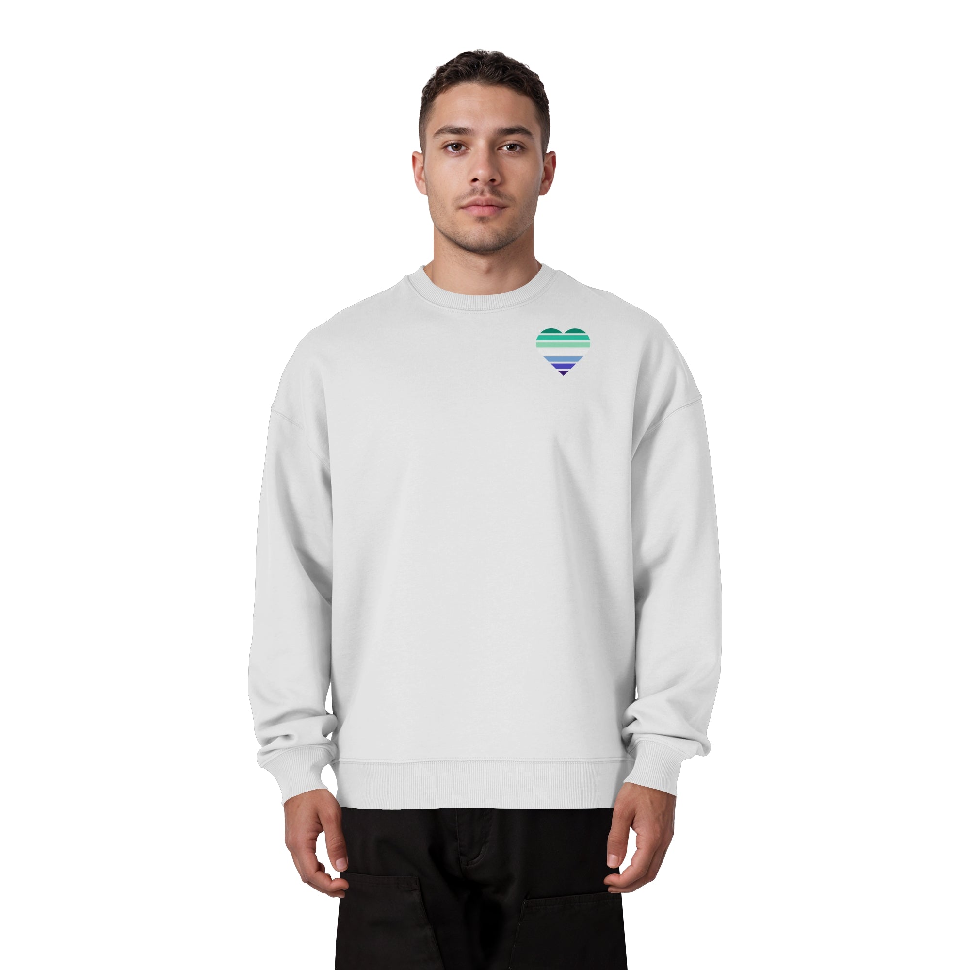 Organic Oversize Sweatshirt - Gay Flag Herz Print