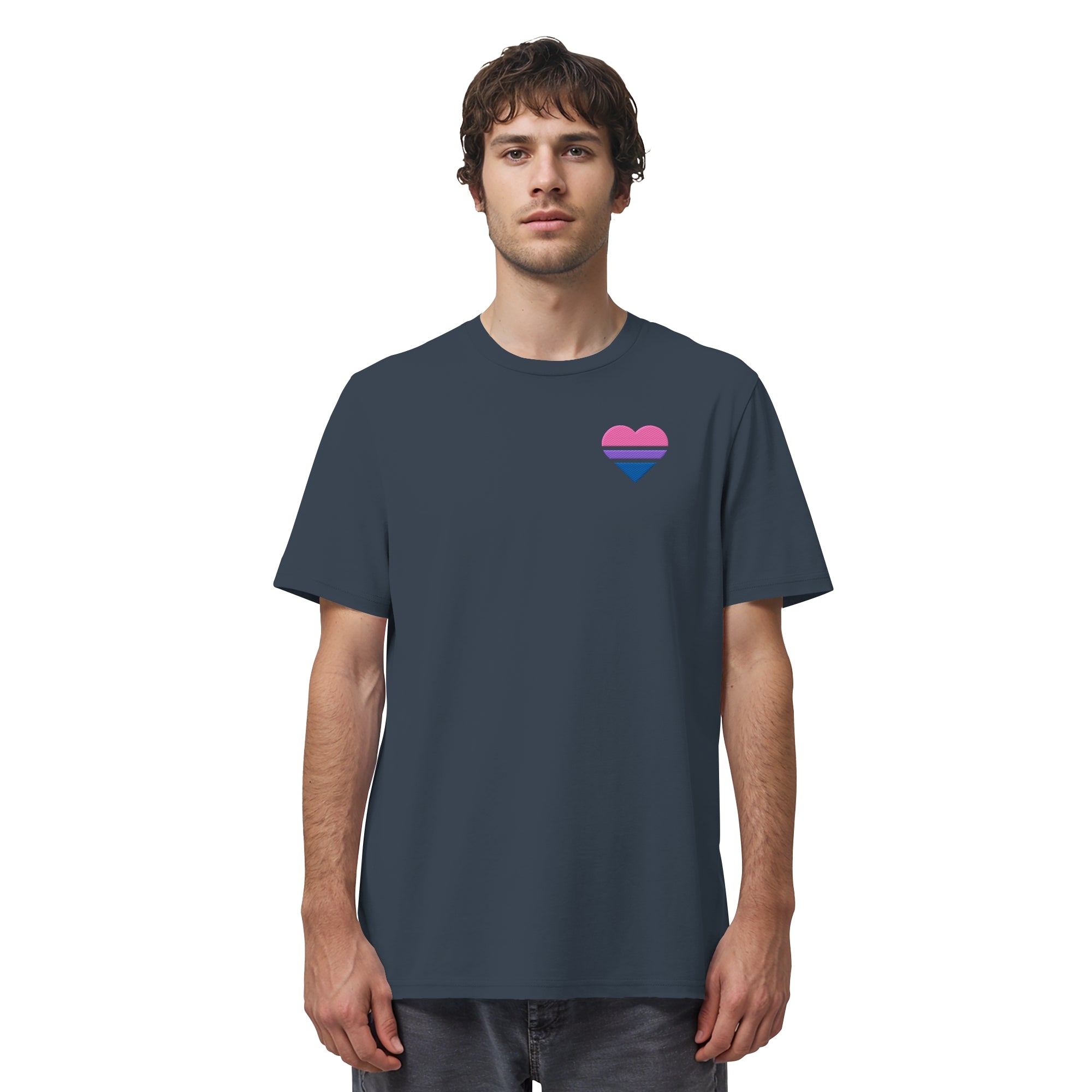 Organic Shirt - Bisexual Flag Herz Stick