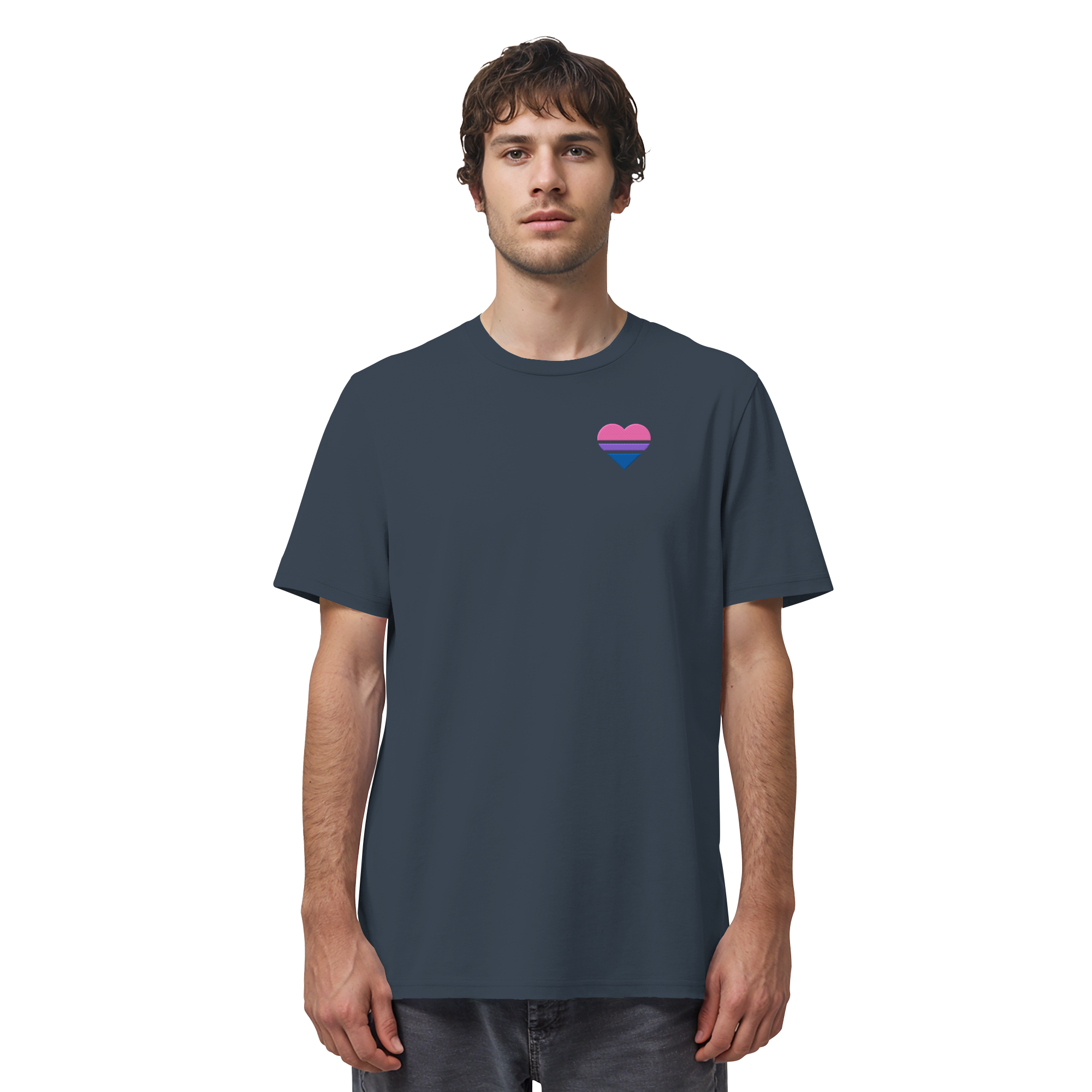 Organic Shirt - Bisexual Flag Herz Stick