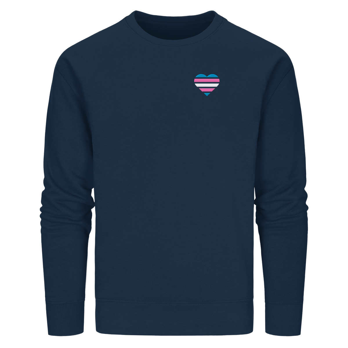 Organic Basic Sweatshirt mit Herz Stick - Trans