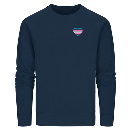 Organic Basic Sweatshirt mit Herz Stick - Trans