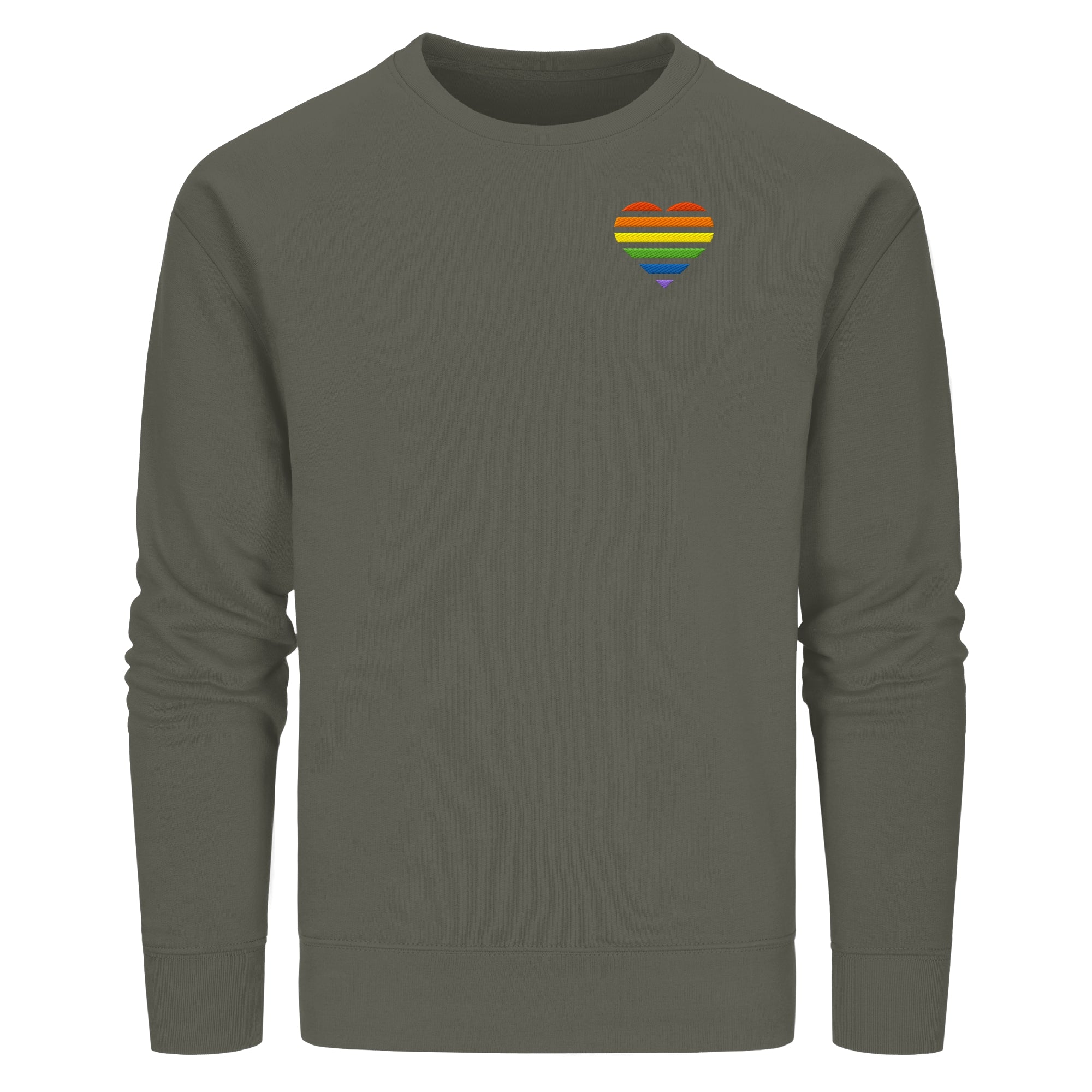 Organic Basic Sweatshirt - Pride Flag Herz Stick