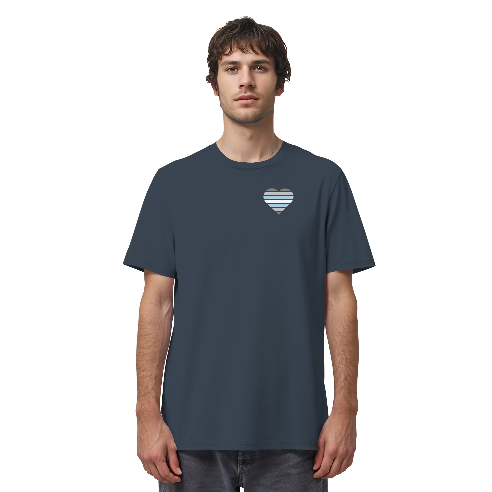 Organic Shirt - Demiboy Flag Herz Print