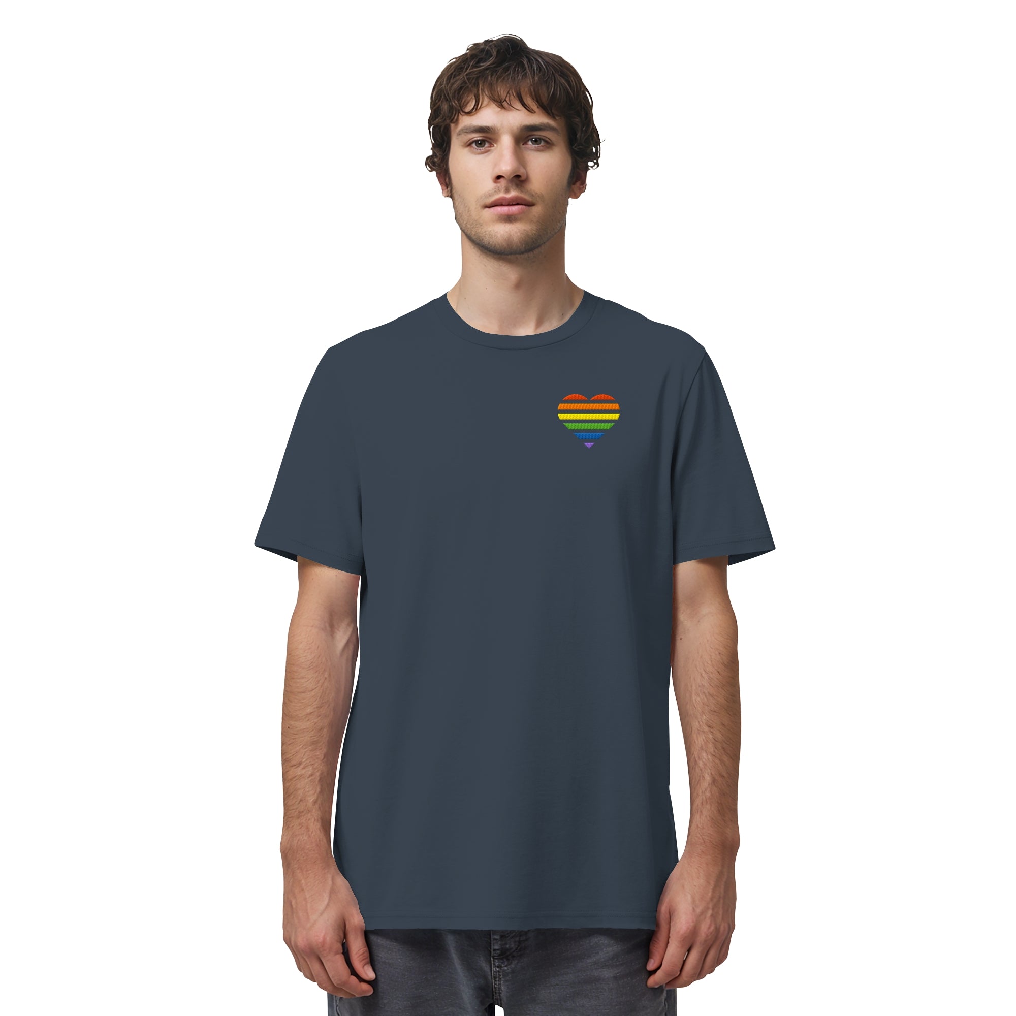Organic Shirt - Pride Flag Herz Stick