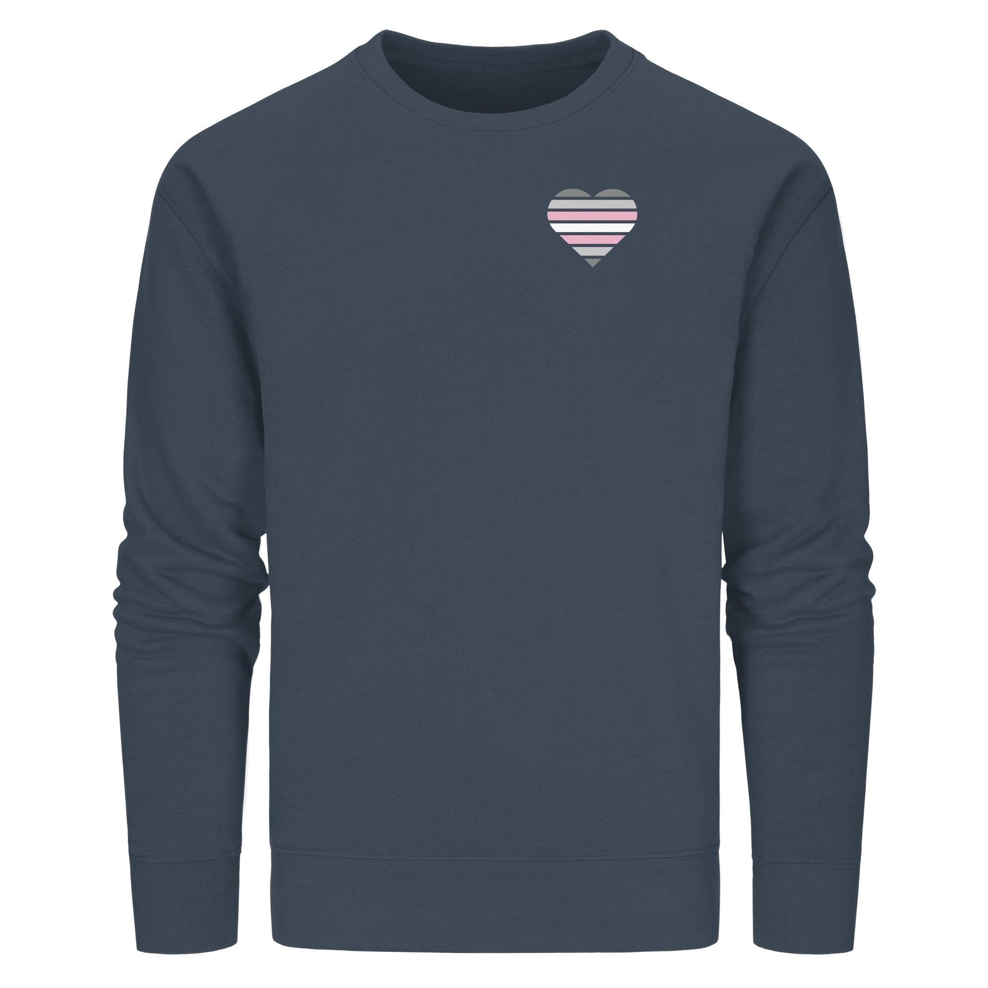 Organic Basic Sweatshirt - Demigirl Flag Herz Print