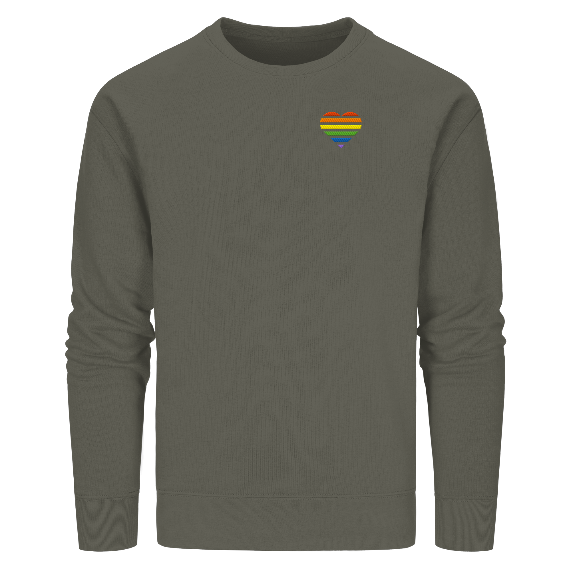Organic Basic Sweatshirt - Pride Flag Herz