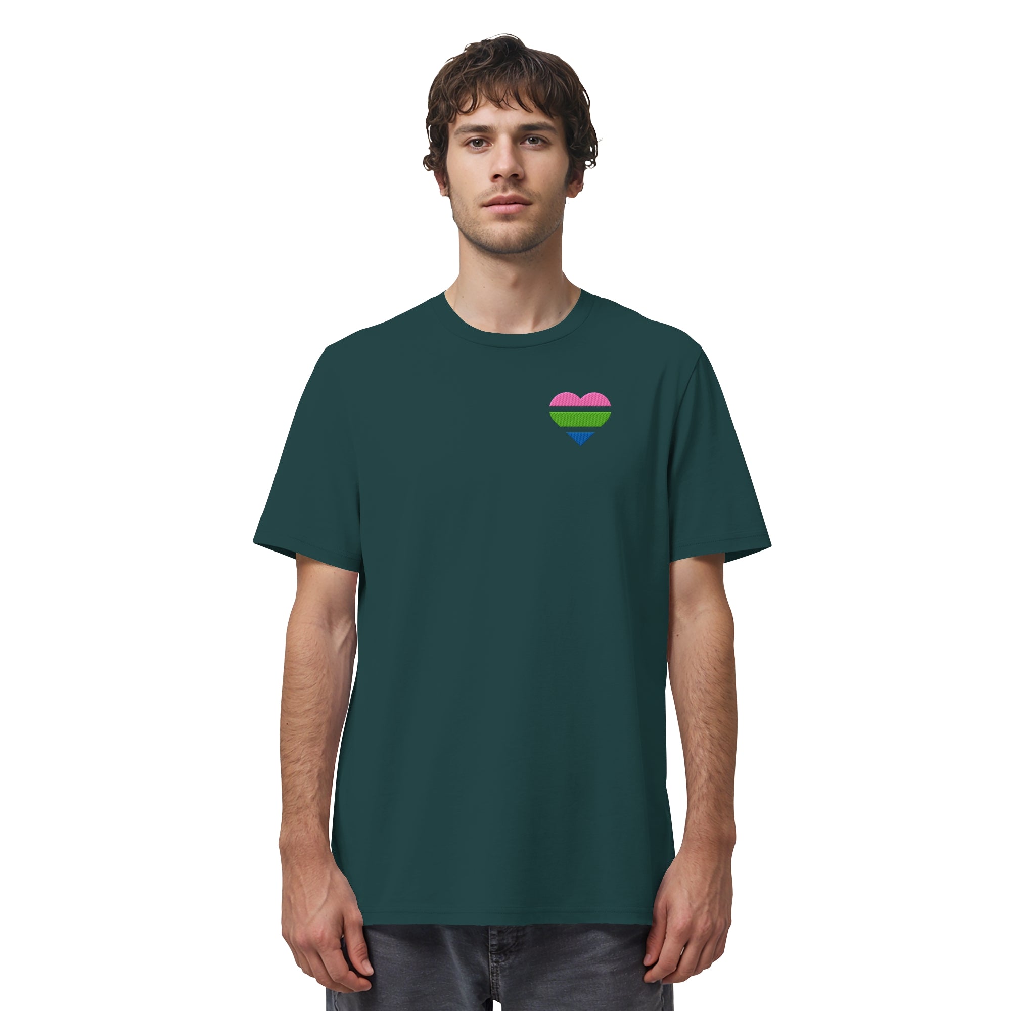 Organic Shirt - Polysexual Flag Herz Stick