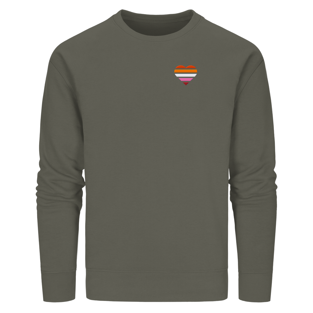 Organic Basic Sweatshirt mit Herz Stick - Lesbian