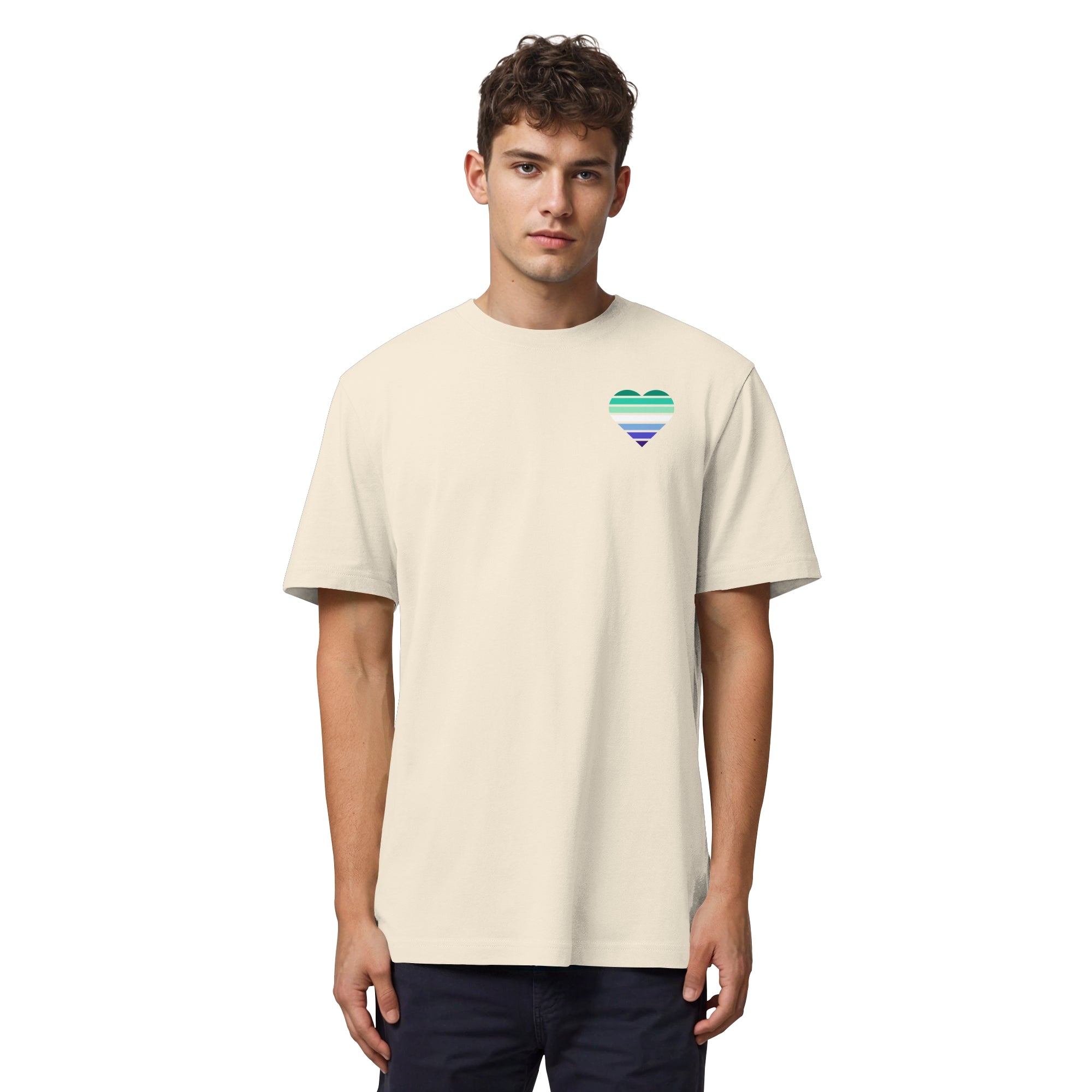 Organic Heavy Shirt - Gay Flag Herz Print