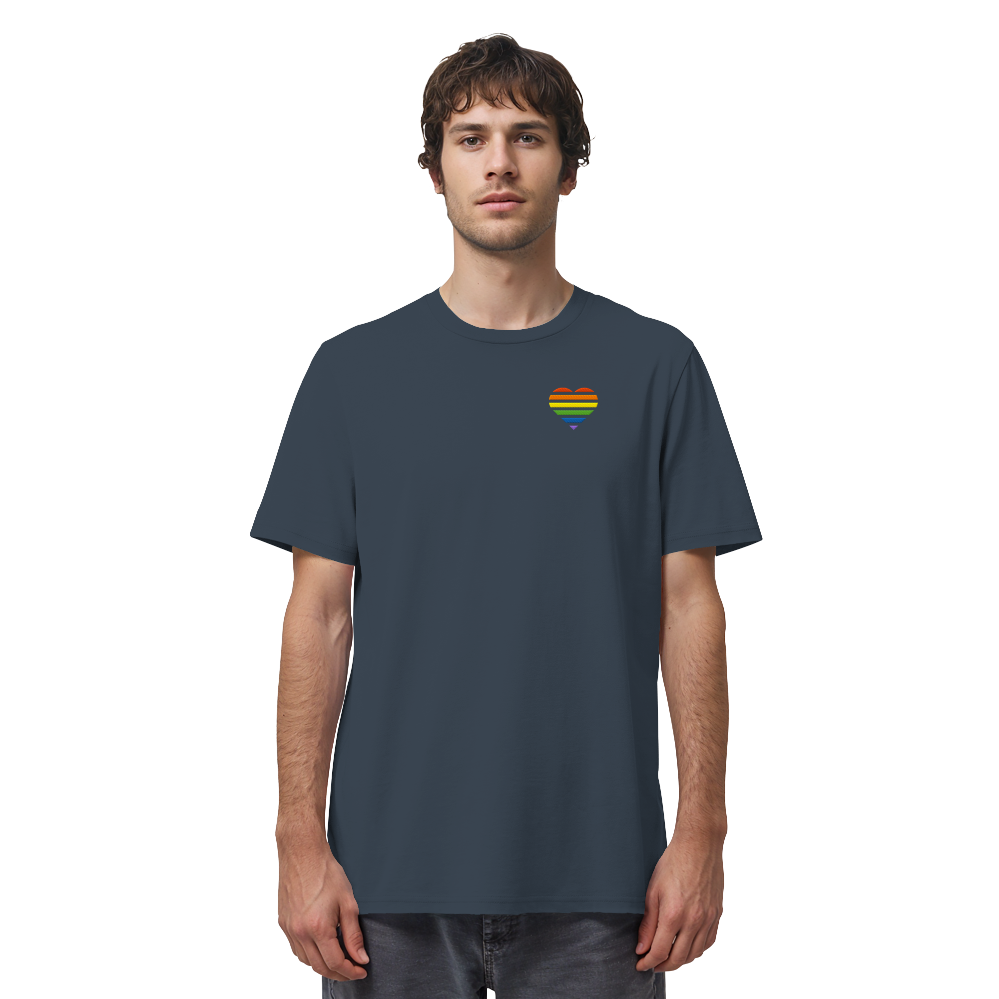 Organic Shirt - Pride Flag Herz Stick