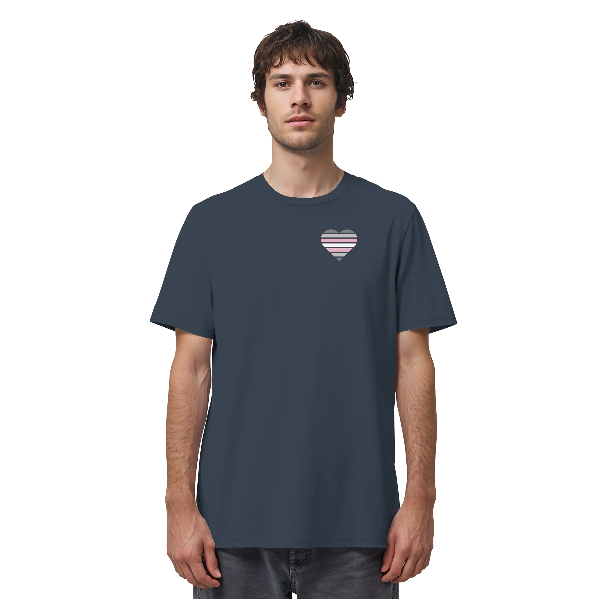 Organic Shirt - Demigirl Flag Herz Print