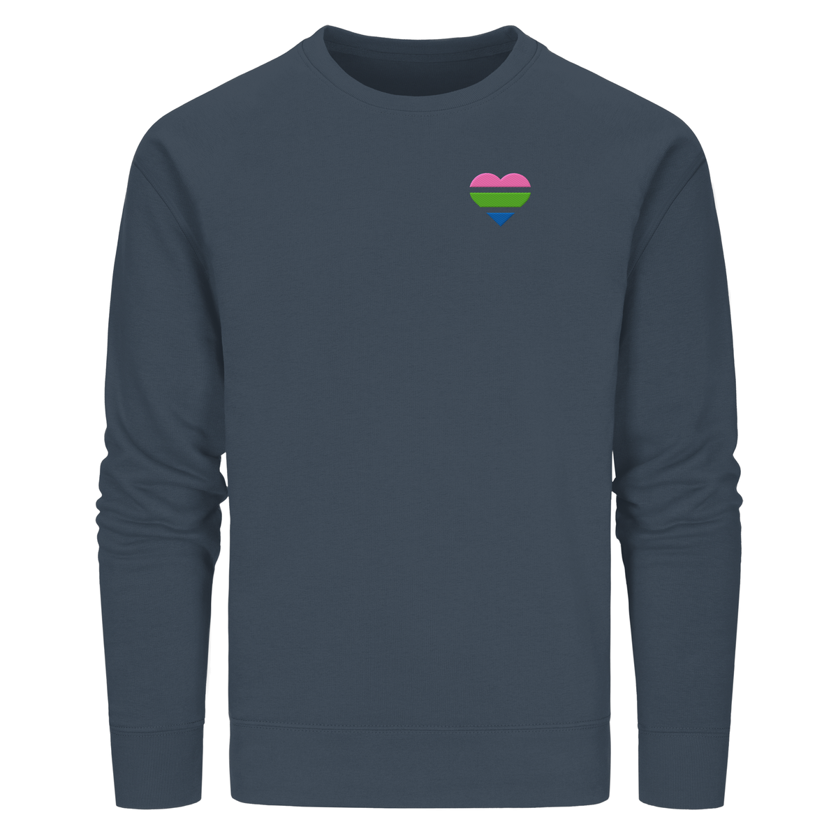 Organic Basic Sweatshirt mit Herz Stick - Polysexual