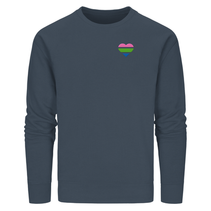 Organic Basic Sweatshirt mit Herz Stick - Polysexual