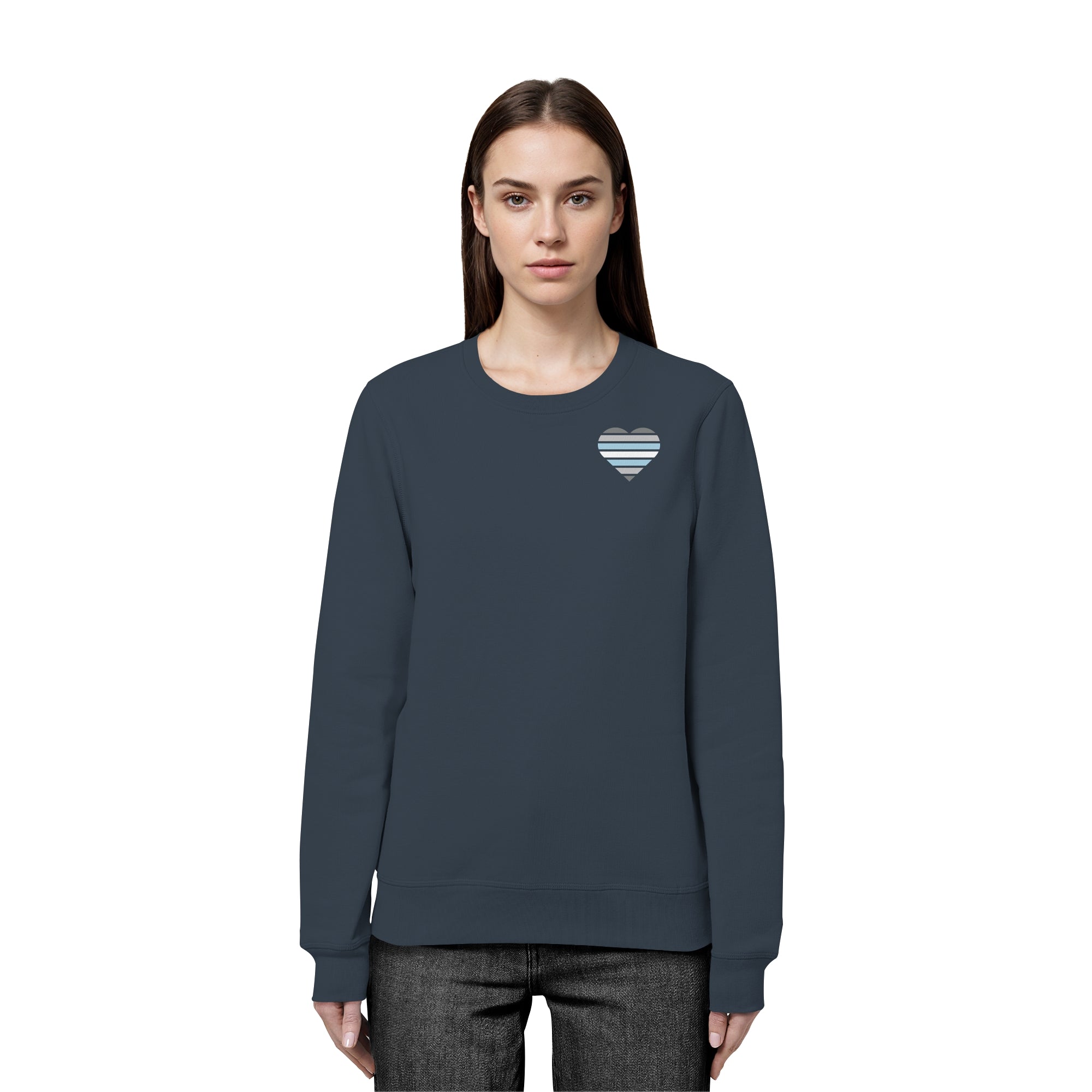 Organic Basic Sweatshirt - Demiboy Flag Herz Print