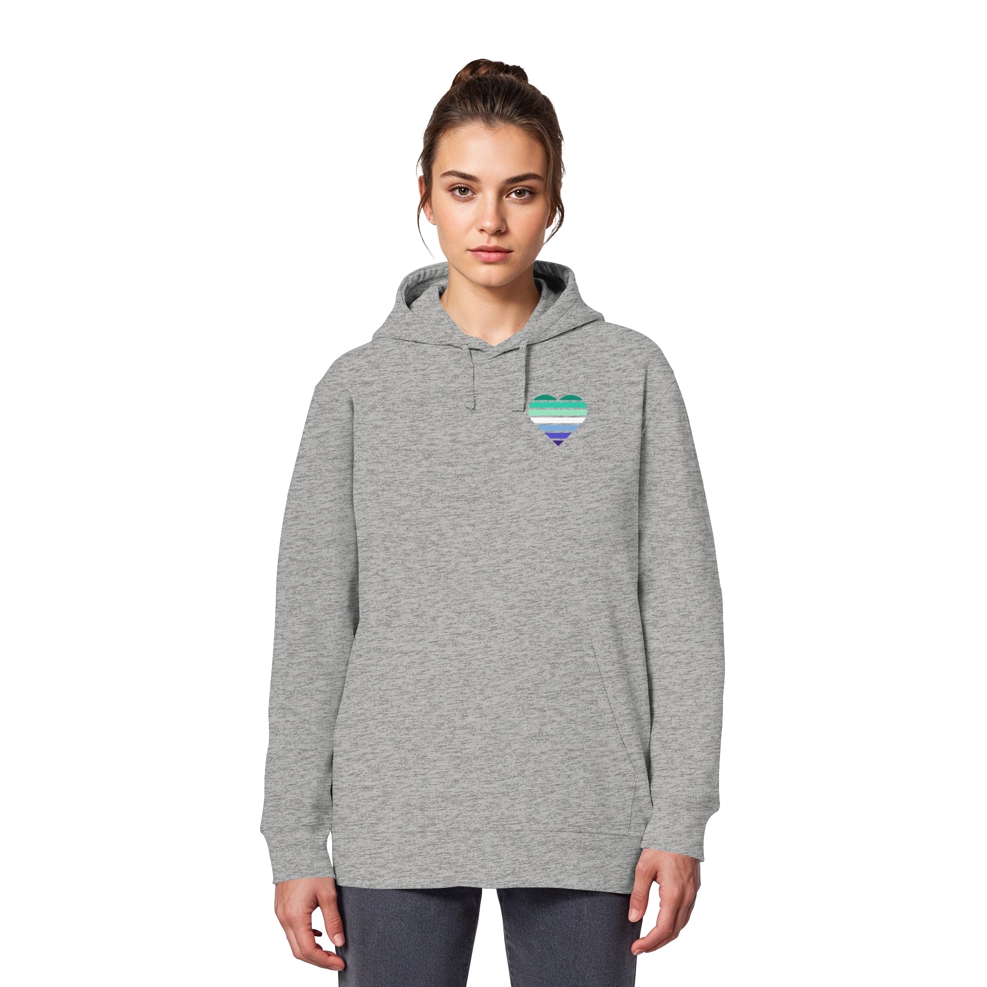 Organic Basic Hoodie - Gay Flag Herz Print