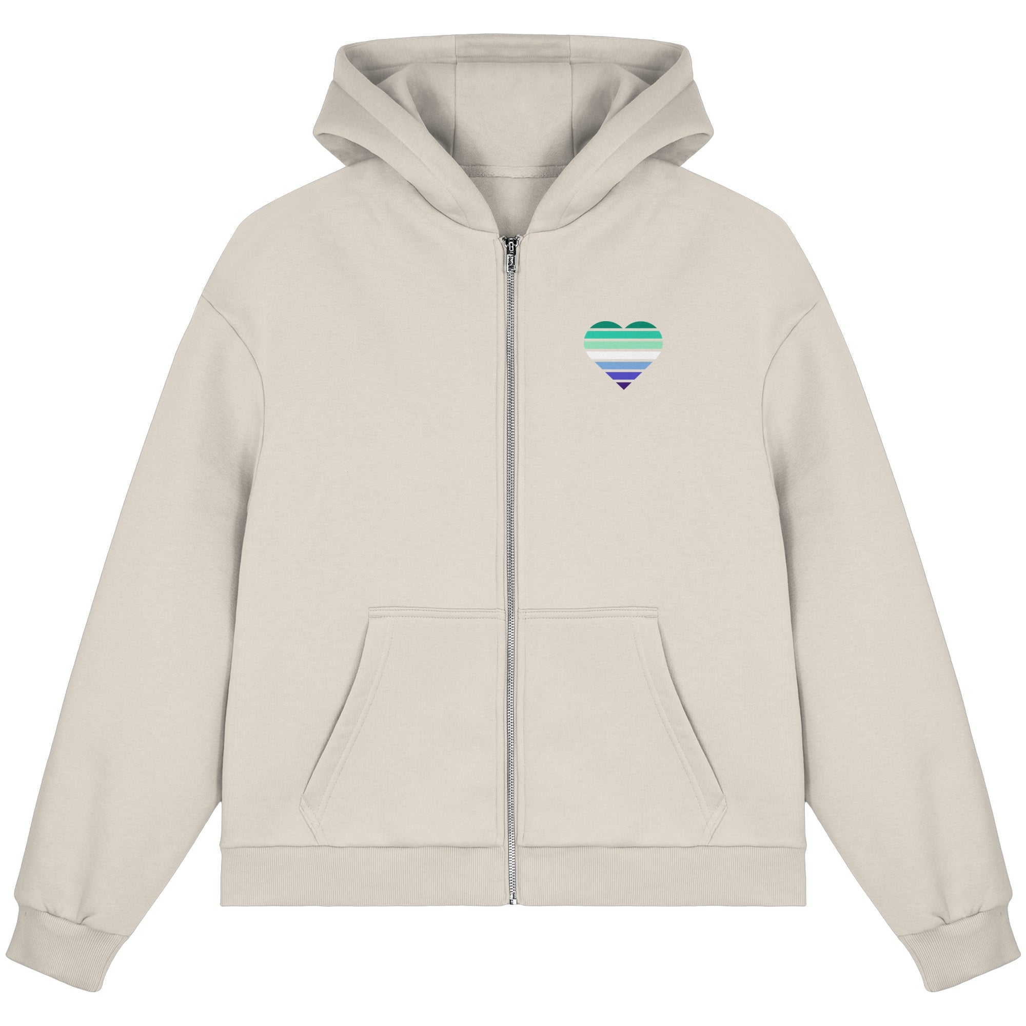 Fluffy Boxcut Zipper - Gay Flag Herz Print