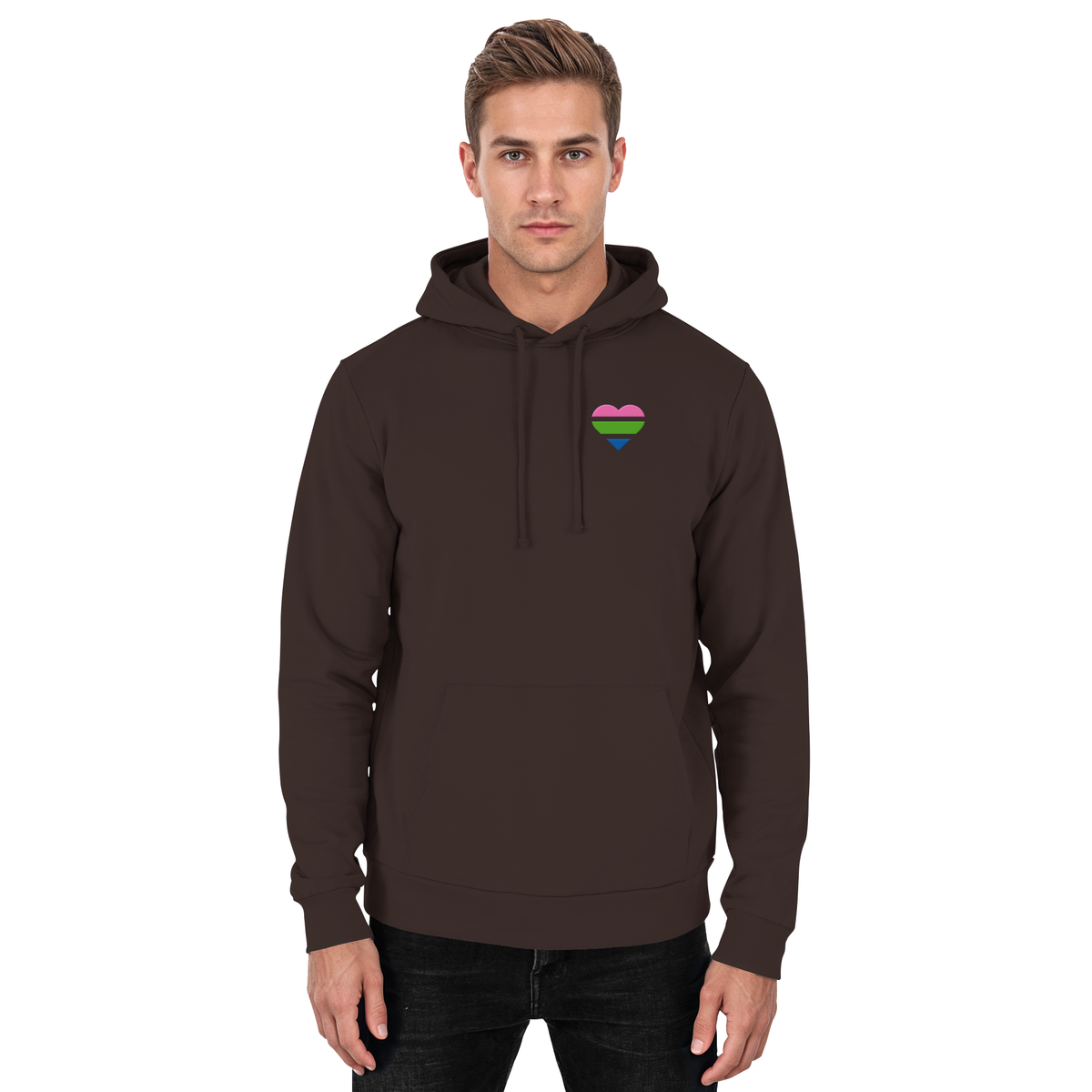 Basic Hoodie mit Herz Stick - Polysexual
