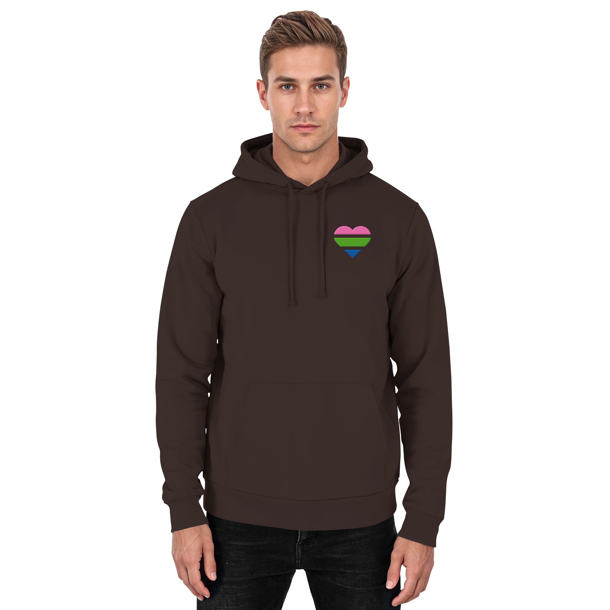 Basic Hoodie - Polysexual Flag Herz Stick