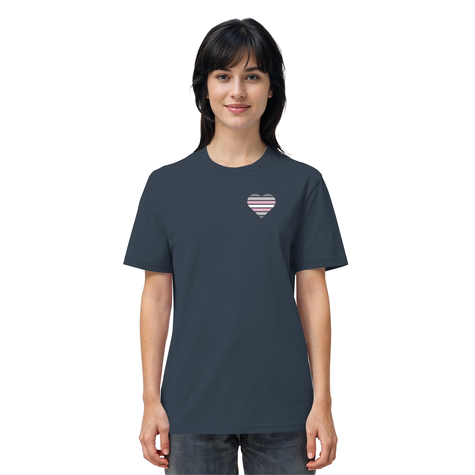 Organic Shirt - Demigirl Flag Herz Print