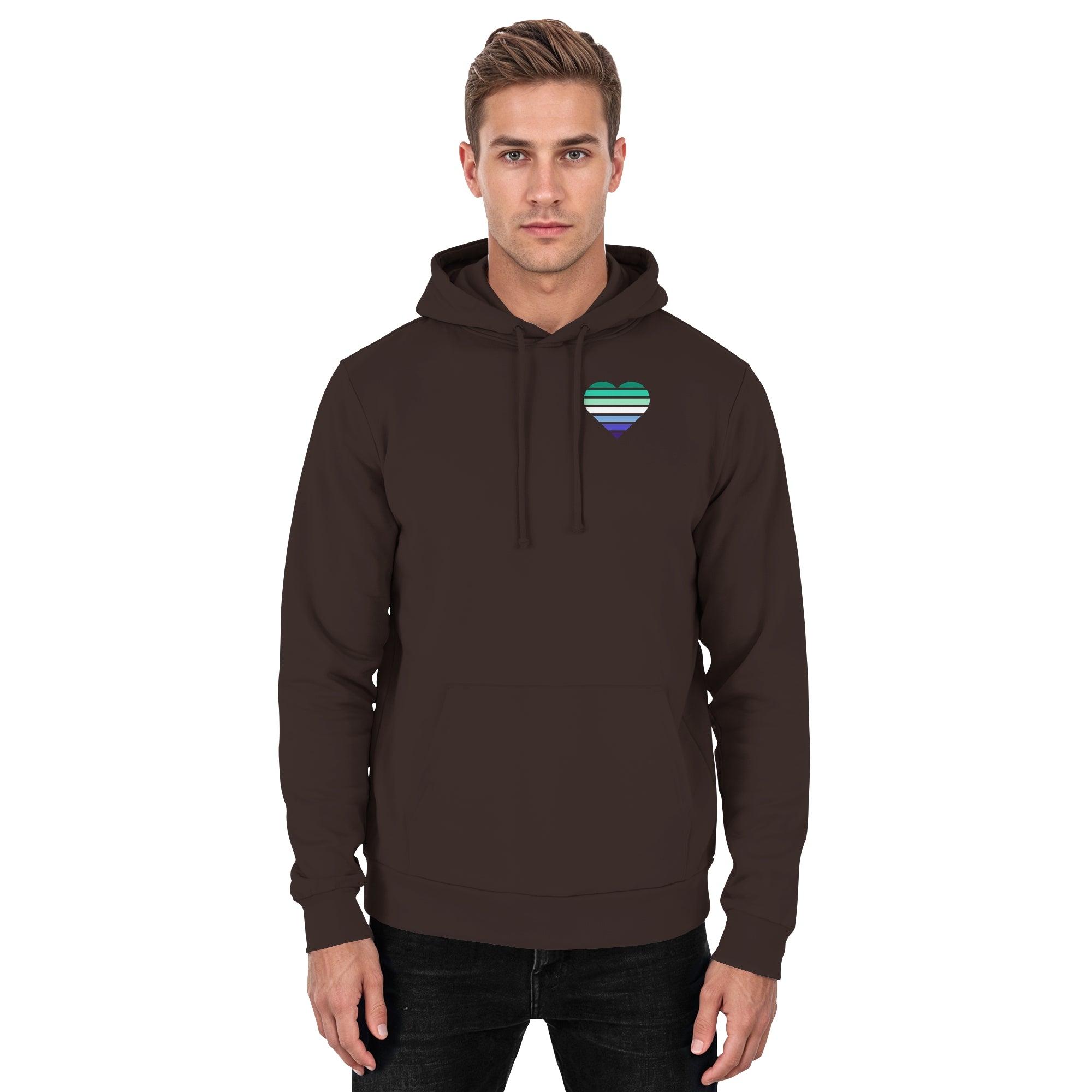 Basic Hoodie - Gay Flag Herz Print