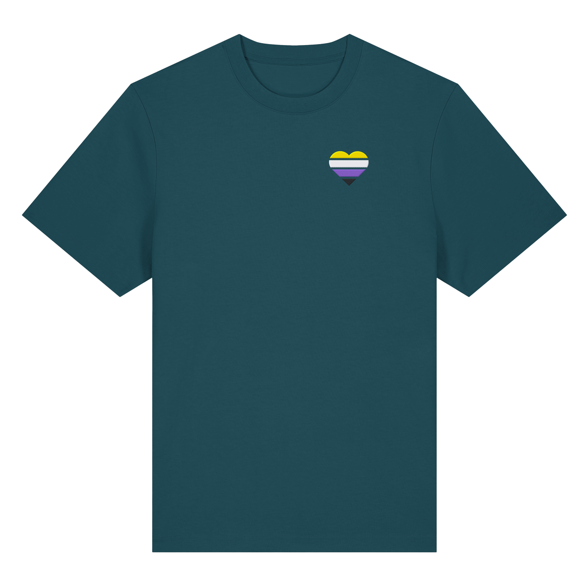 Organic Heavy Shirt mit Herz Stick - Nonbinary