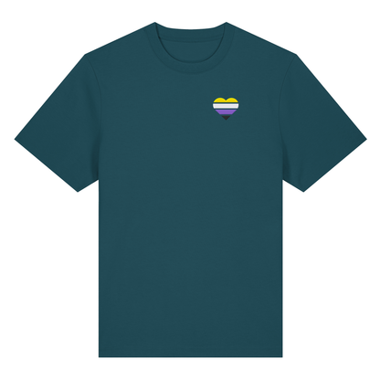 Organic Heavy Shirt mit Herz Stick - Nonbinary