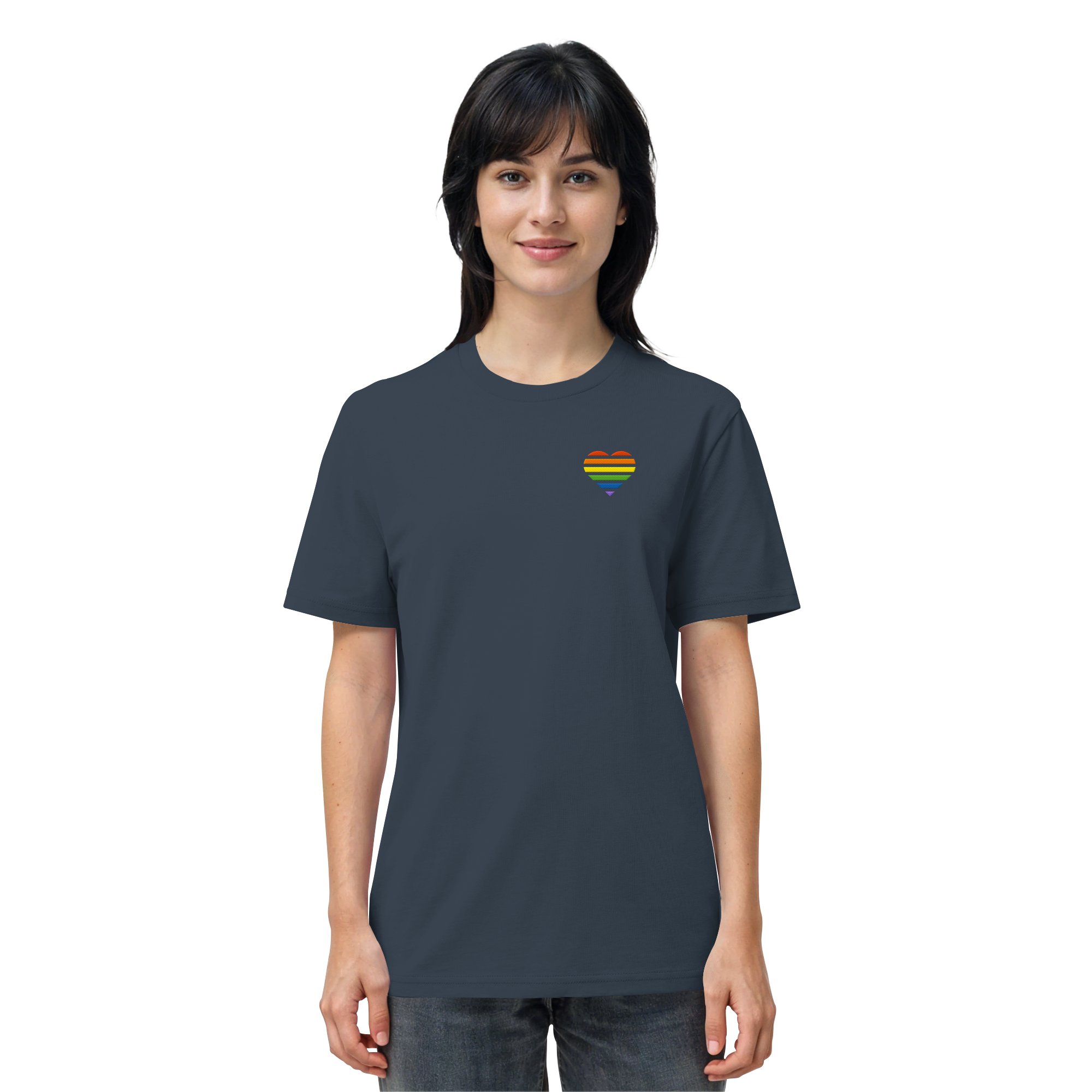 Organic Shirt - Pride Flag Herz Stick