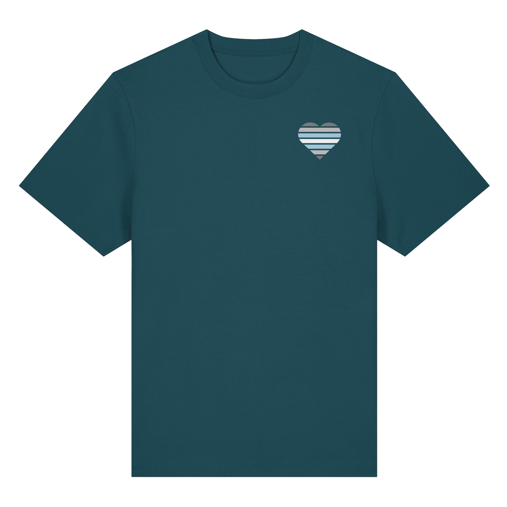 Organic Heavy Shirt - Demiboy Flag Herz Print