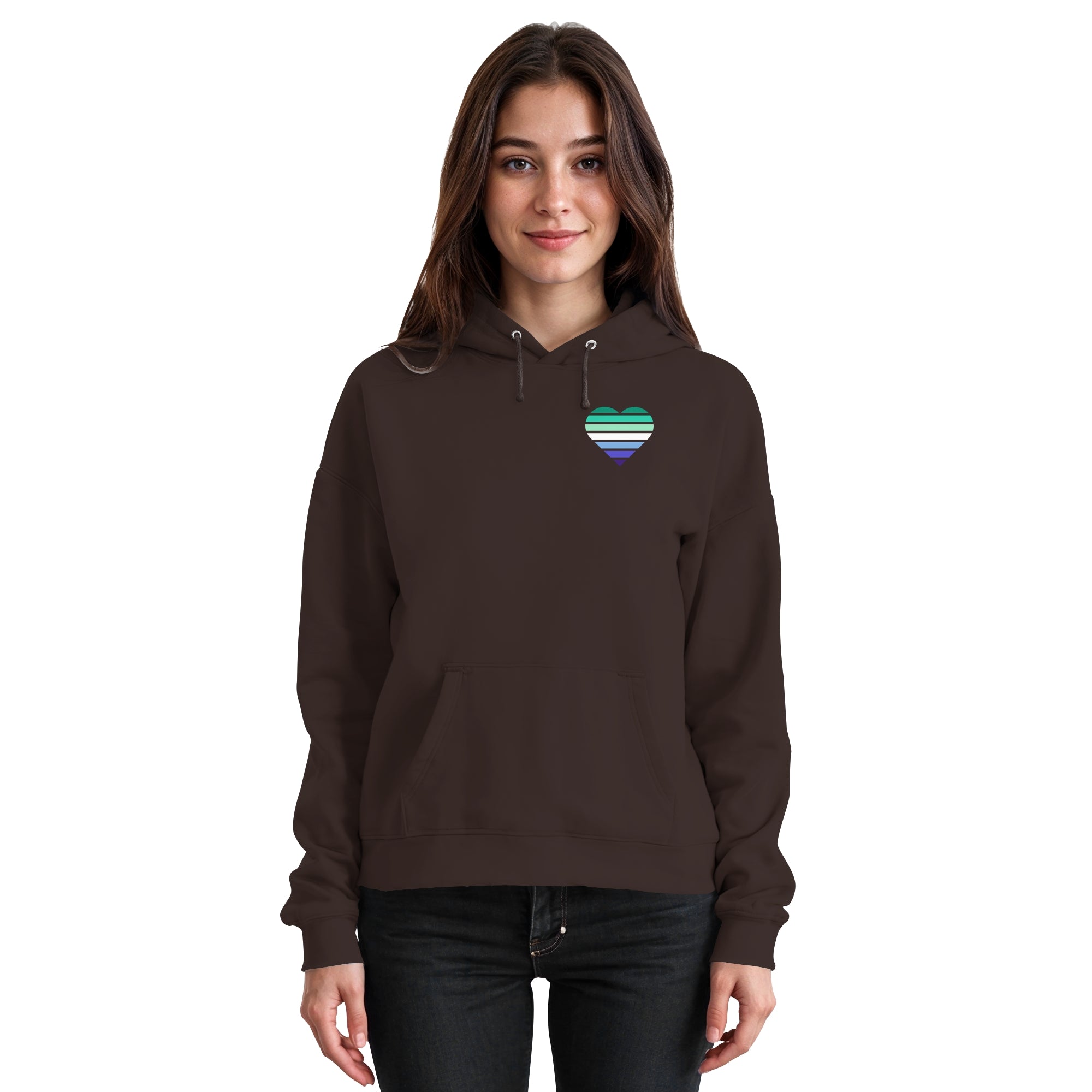 Basic Hoodie - Gay Flag Herz Print
