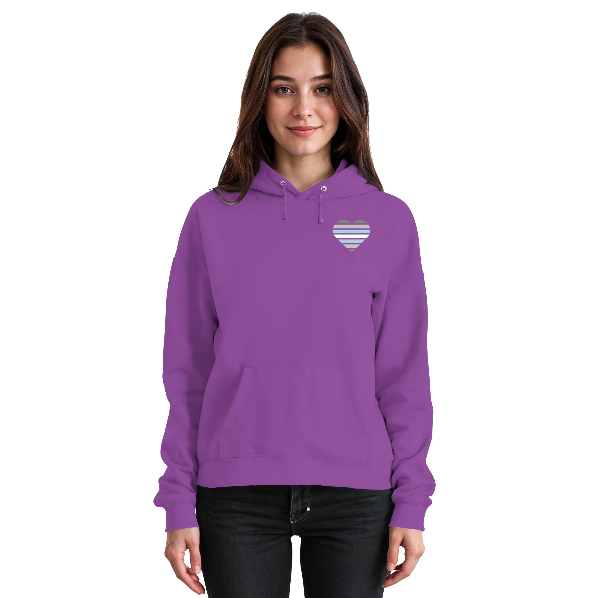 Basic Hoodie - Demiboy Flag Herz Print