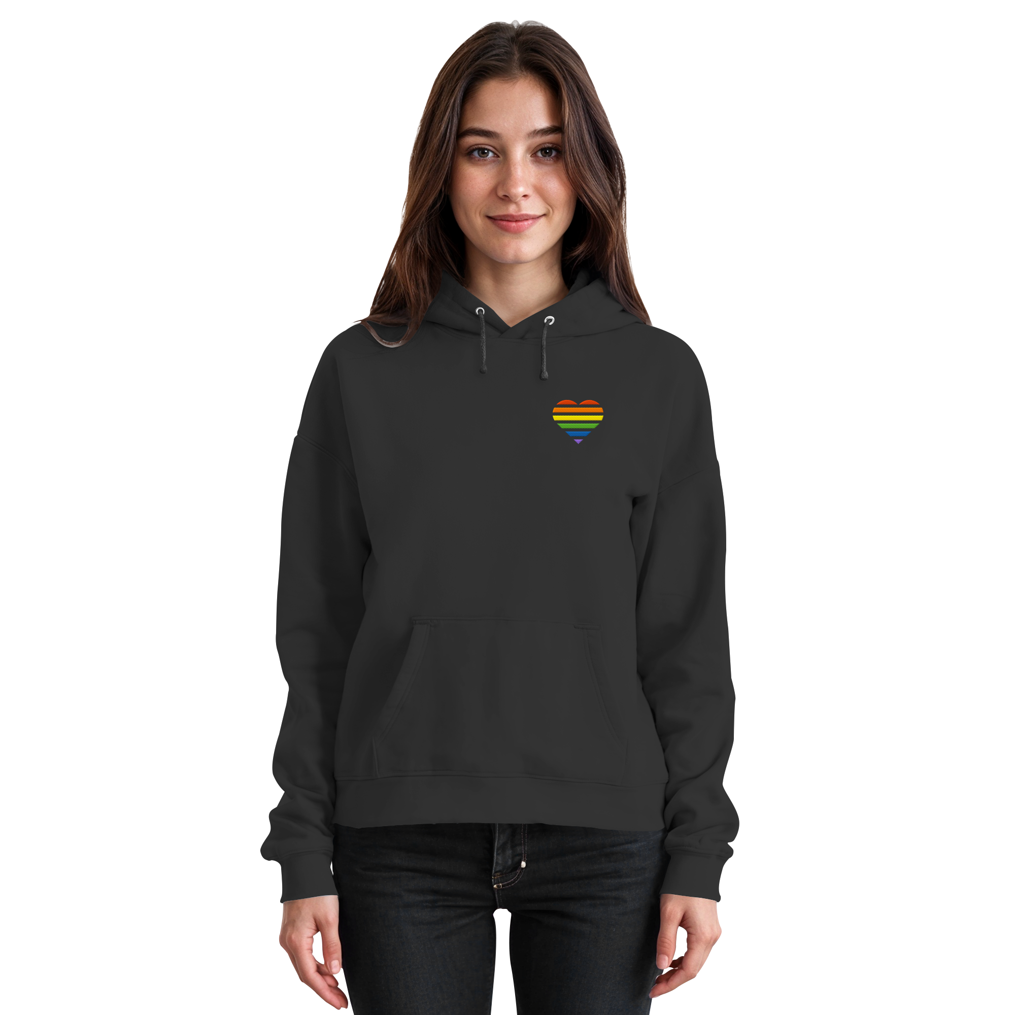 Basic Hoodie - Pride Flag Herz Stick