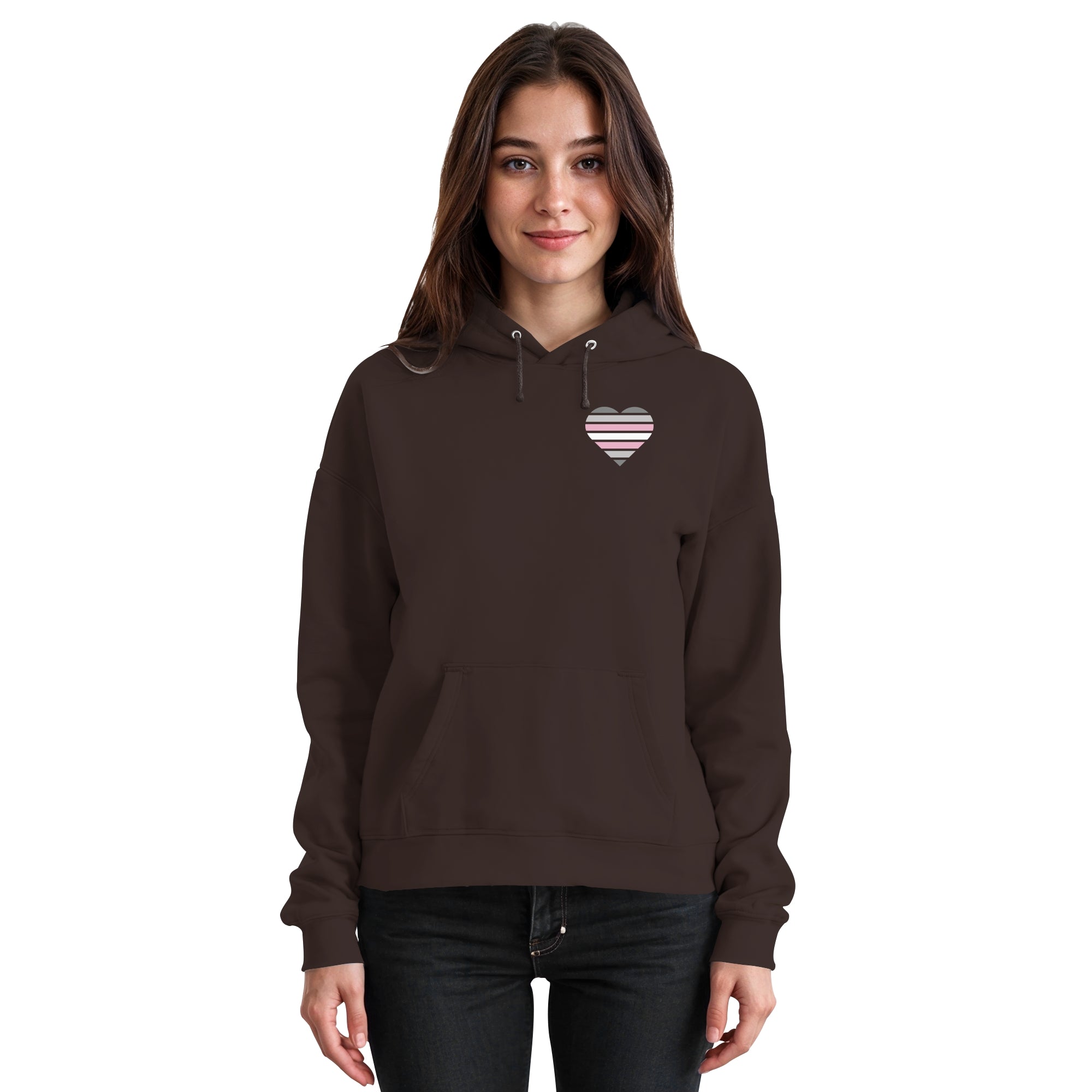 Basic Hoodie - Demigirl Flag Herz Print