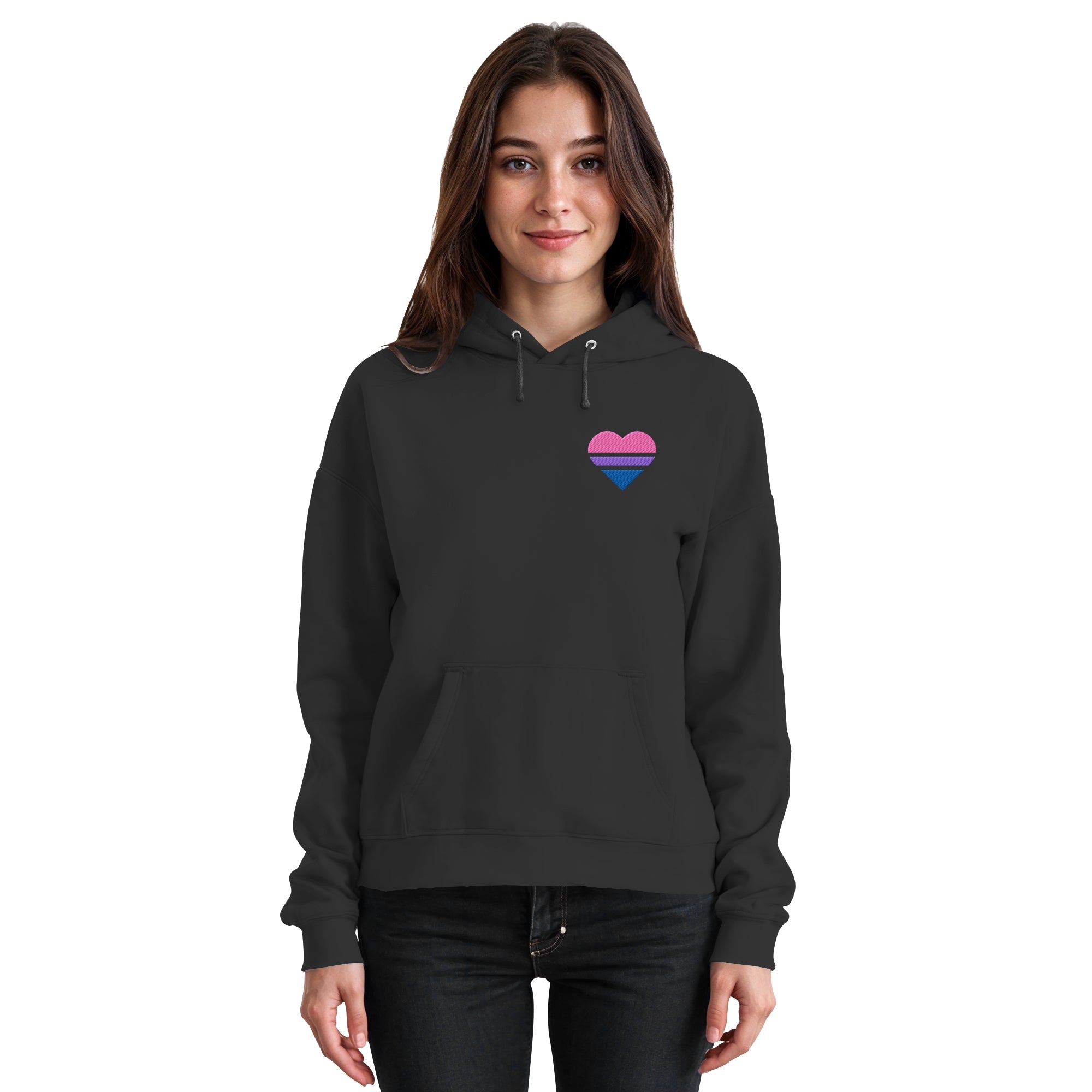 Basic Hoodie - Bisexual Flag Herz Stick