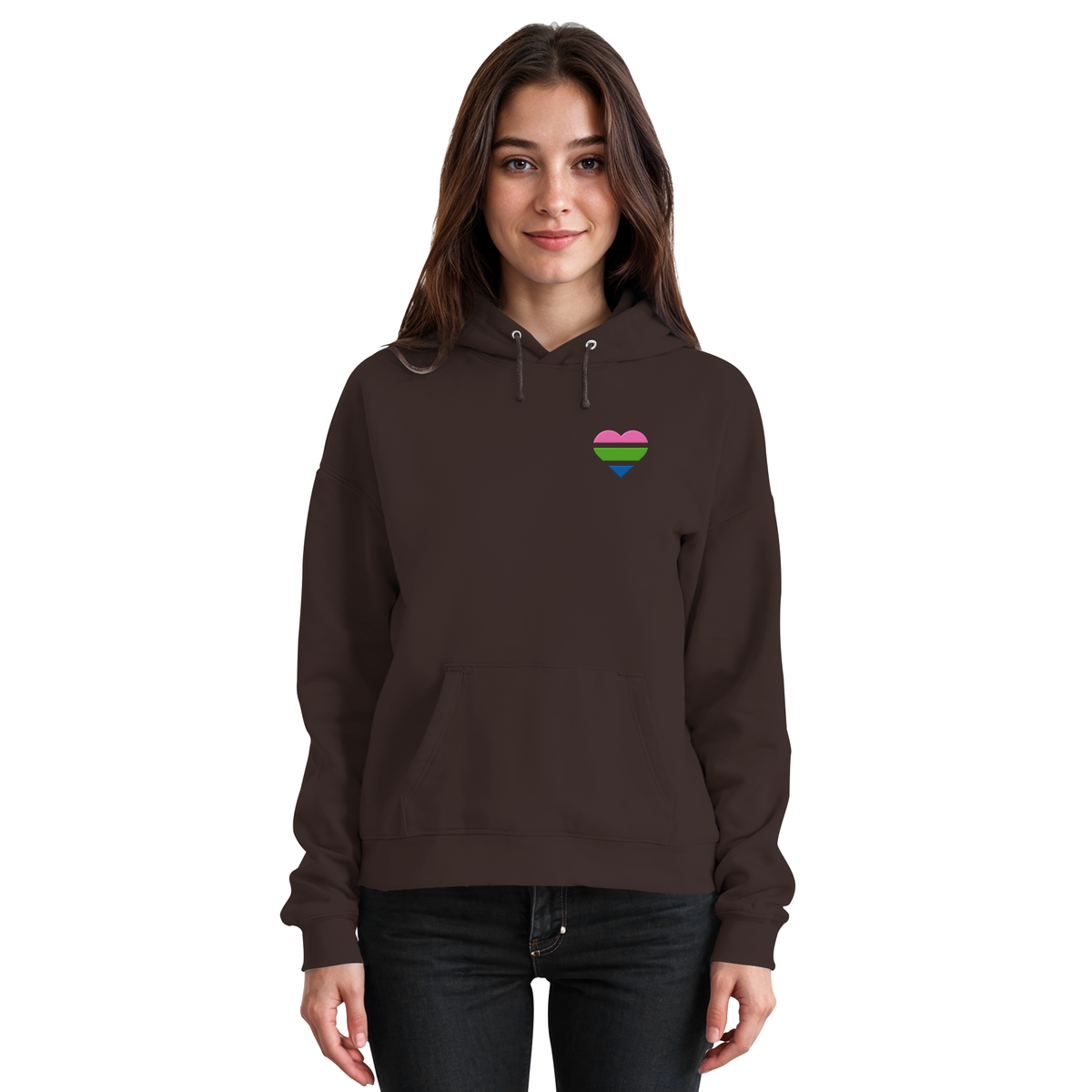 Basic Hoodie mit Herz Stick - Polysexual