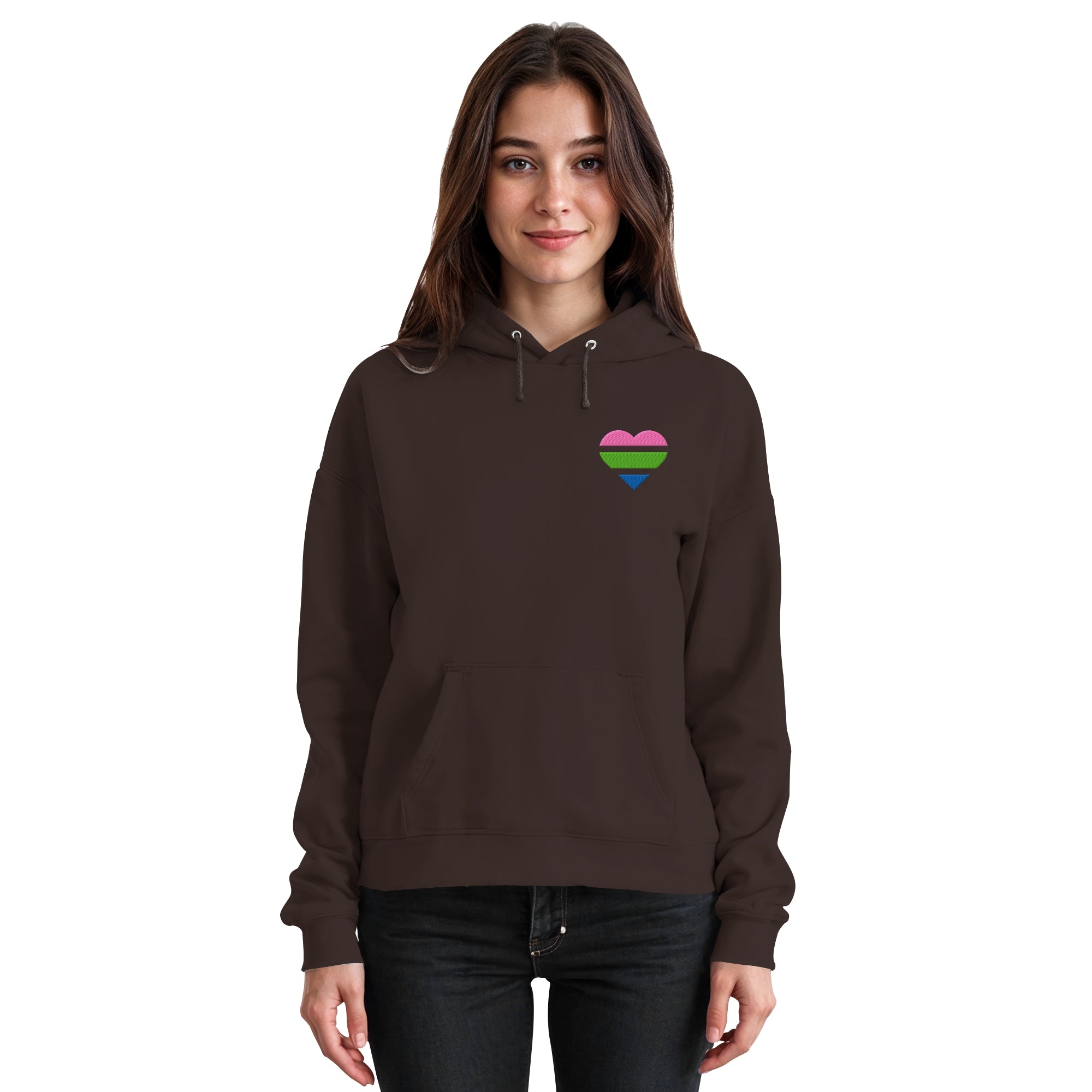 Basic Hoodie - Polysexual Flag Herz Stick