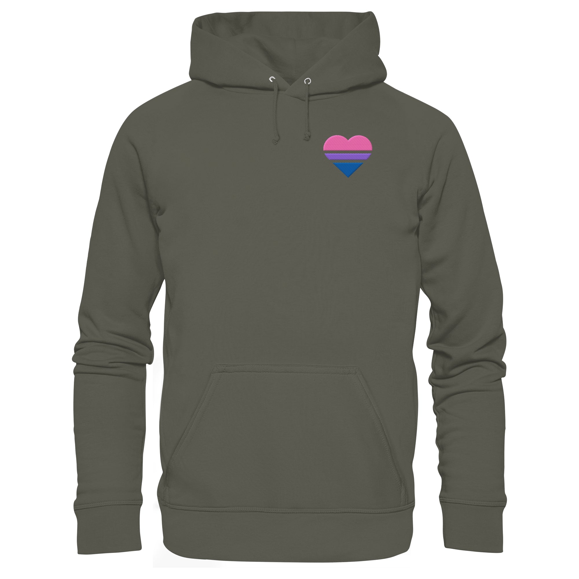 Organic Basic Hoodie - Bisexual Flag Herz Stick