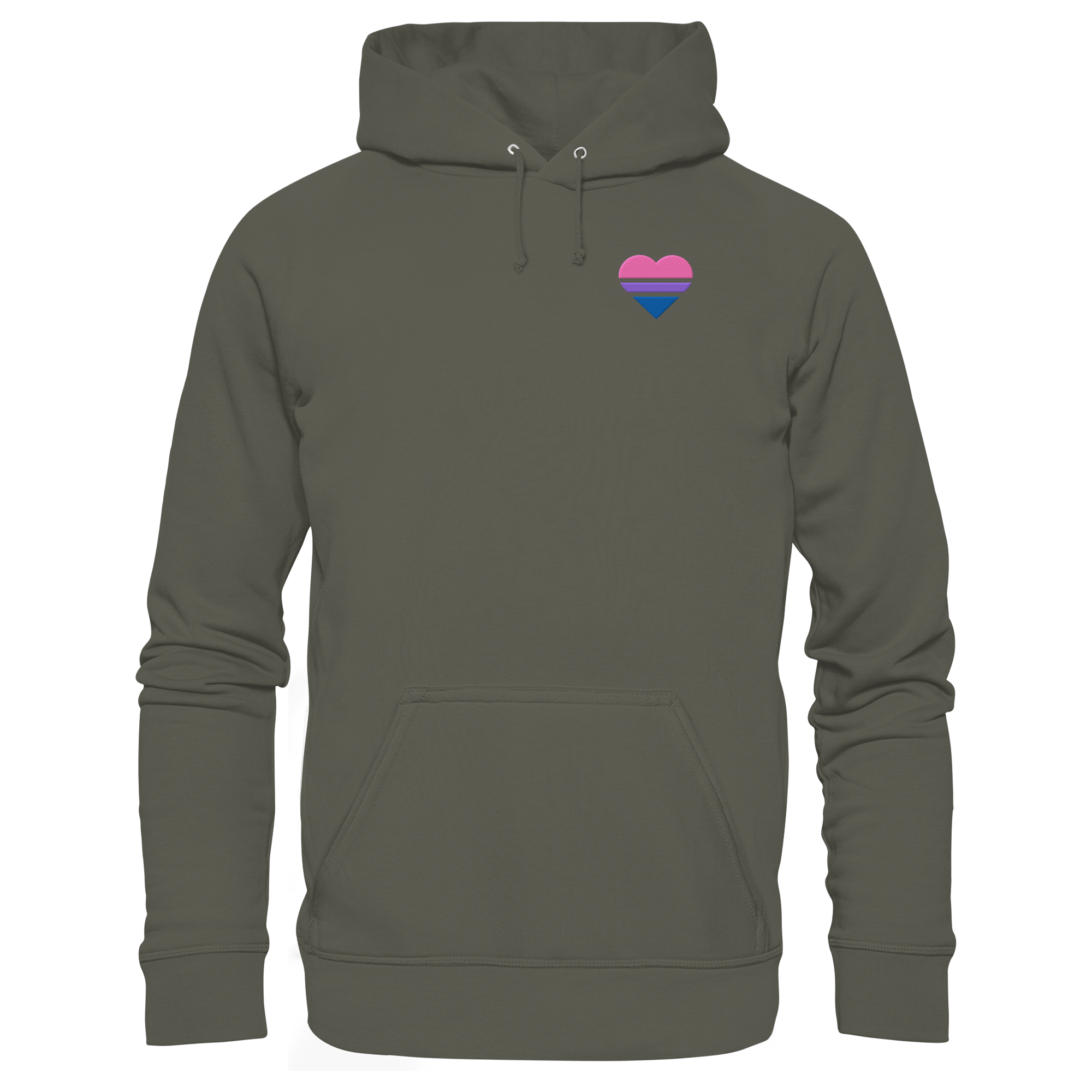 Organic Basic Hoodie - Bisexual Flag Herz Stick