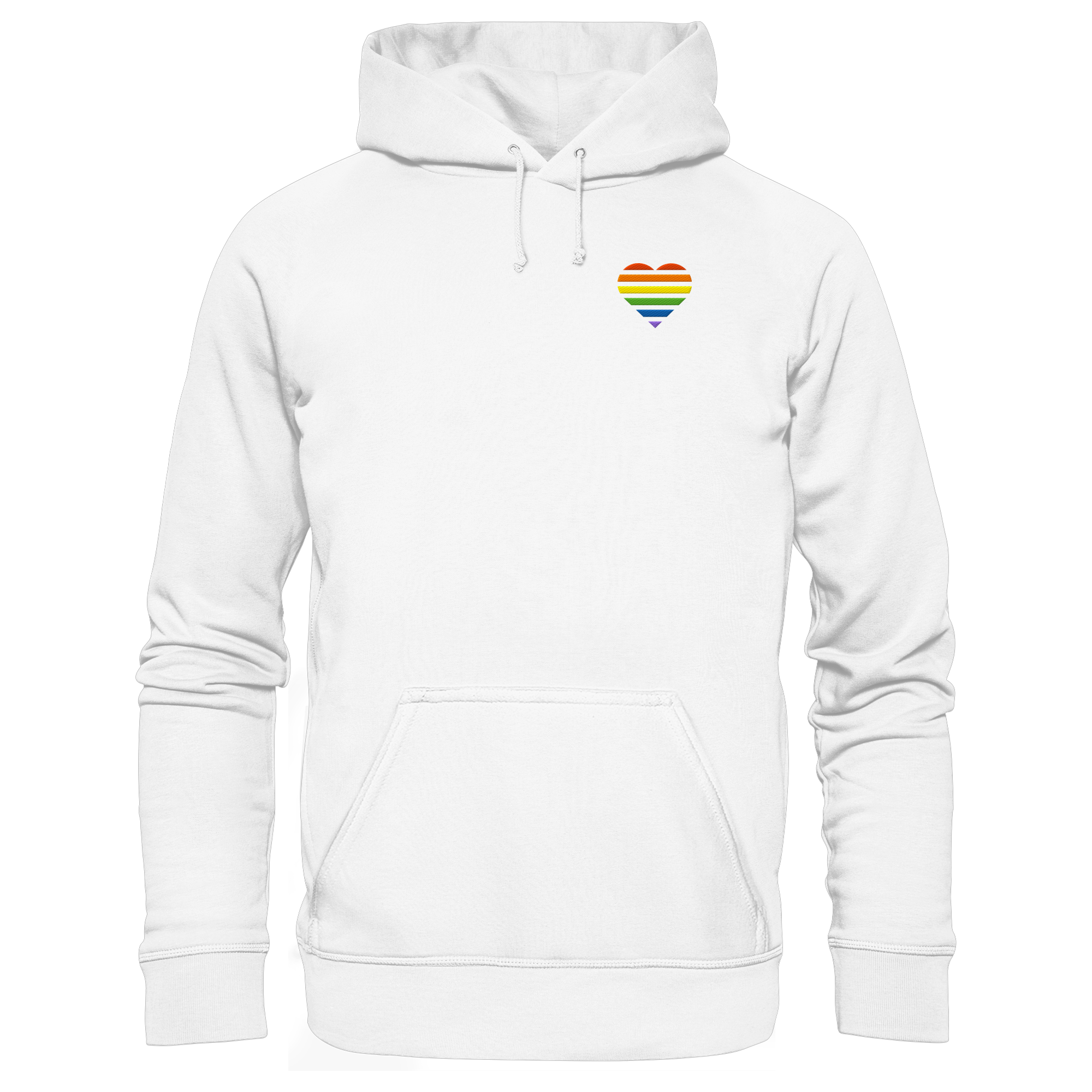 Organic Basic Hoodie - Pride Flag Herz Stick