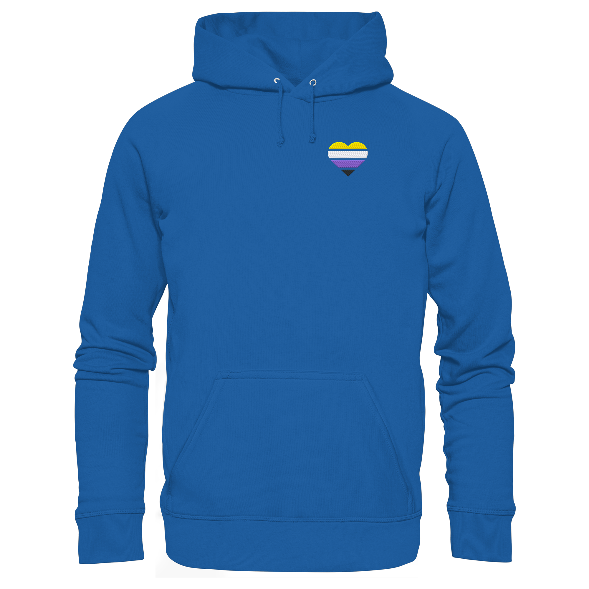 Organic Basic Hoodie - Nonbinary Flag Herz Stick