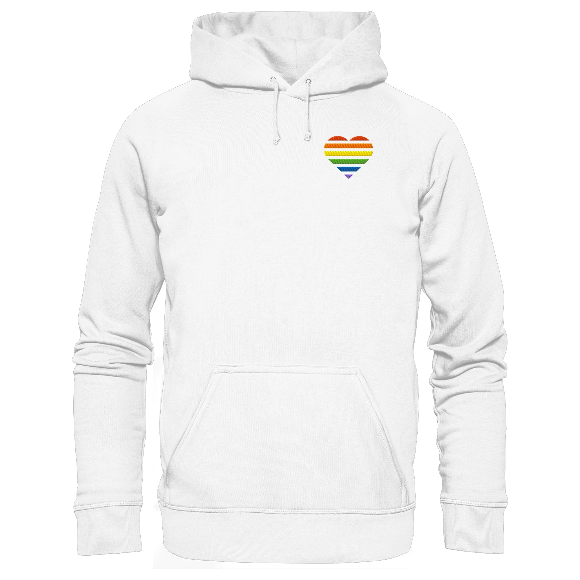Organic Basic Hoodie - Pride Flag Herz Stick