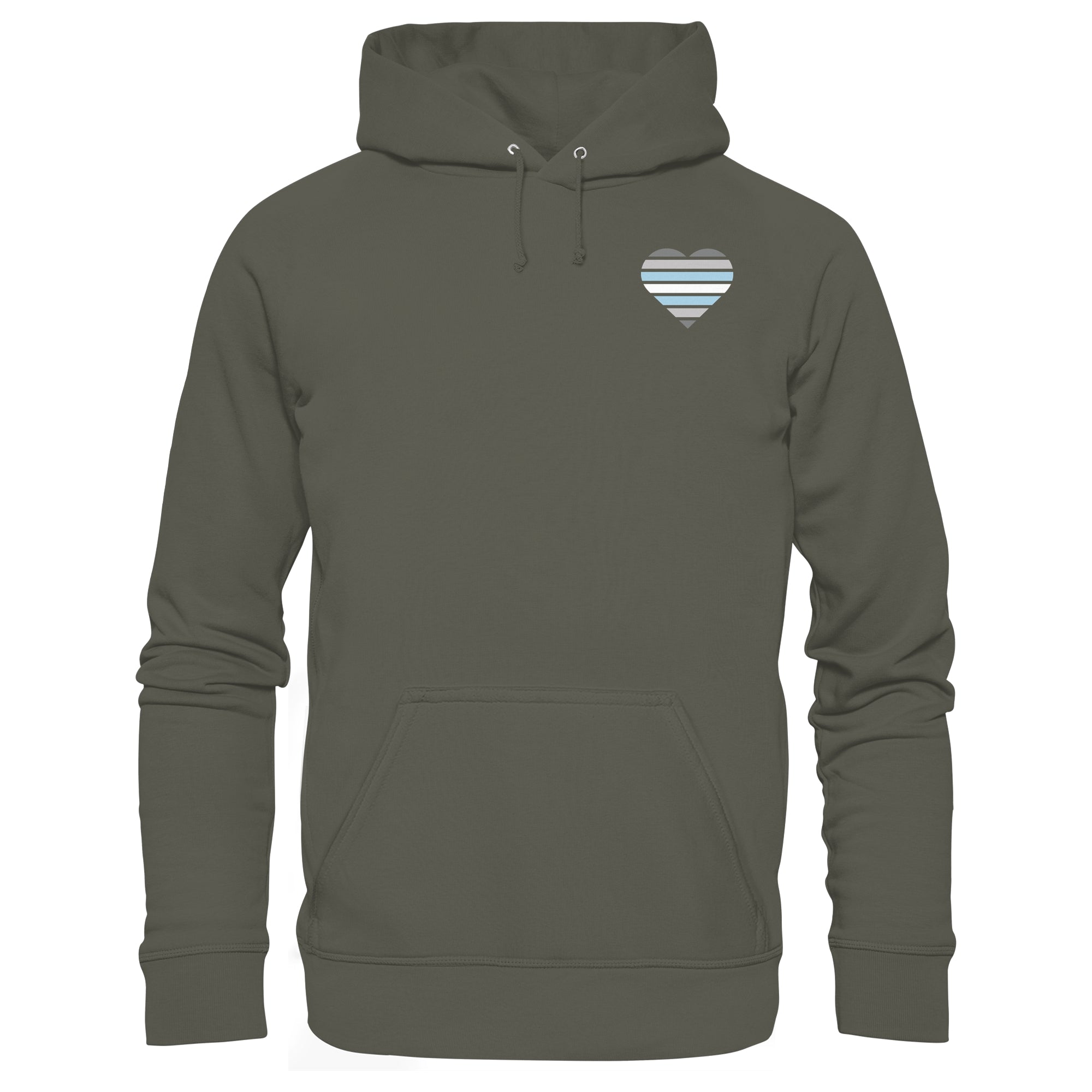 Organic Basic Hoodie - Demiboy Flag Herz Print