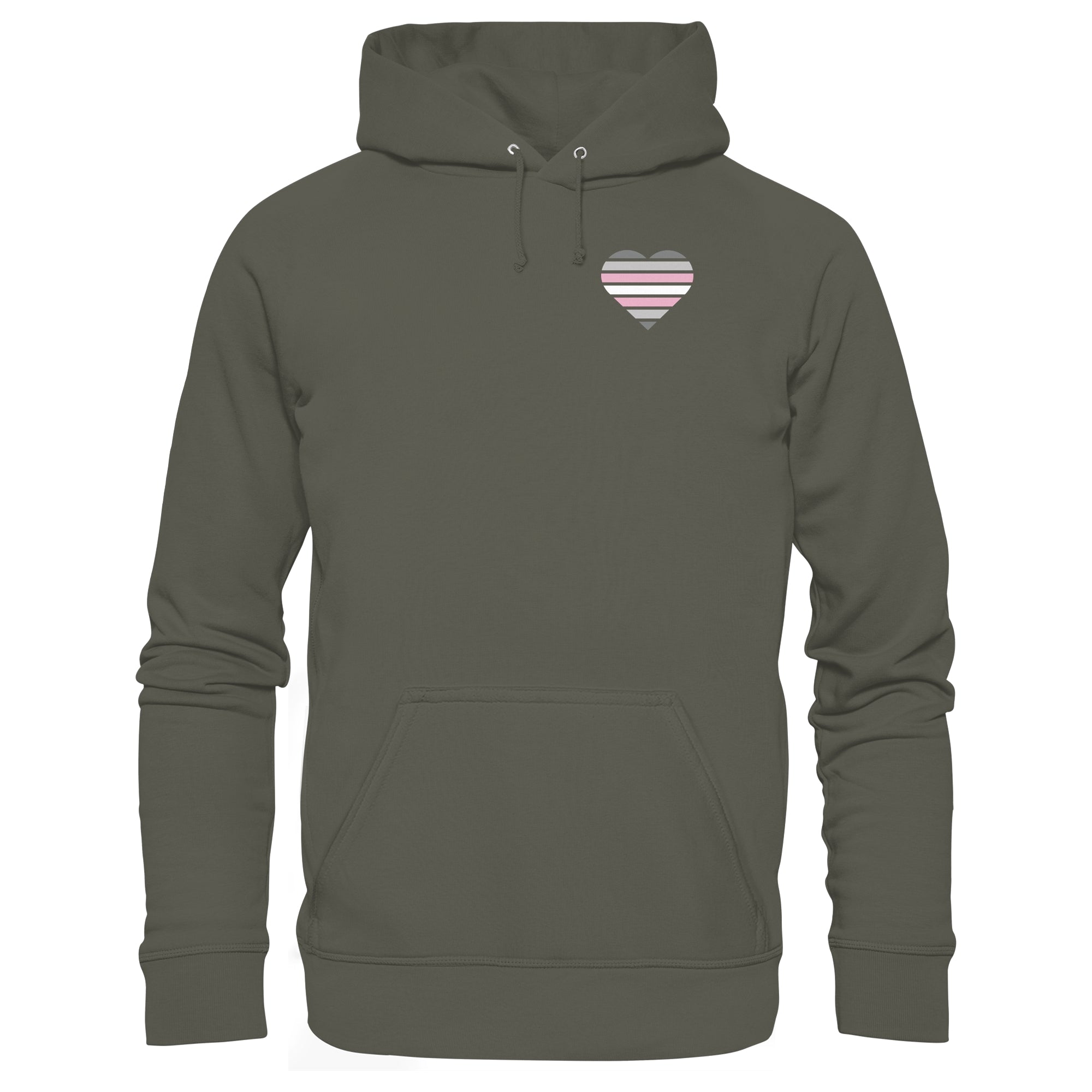 Organic Basic Hoodie - Demigirl Flag Herz Print