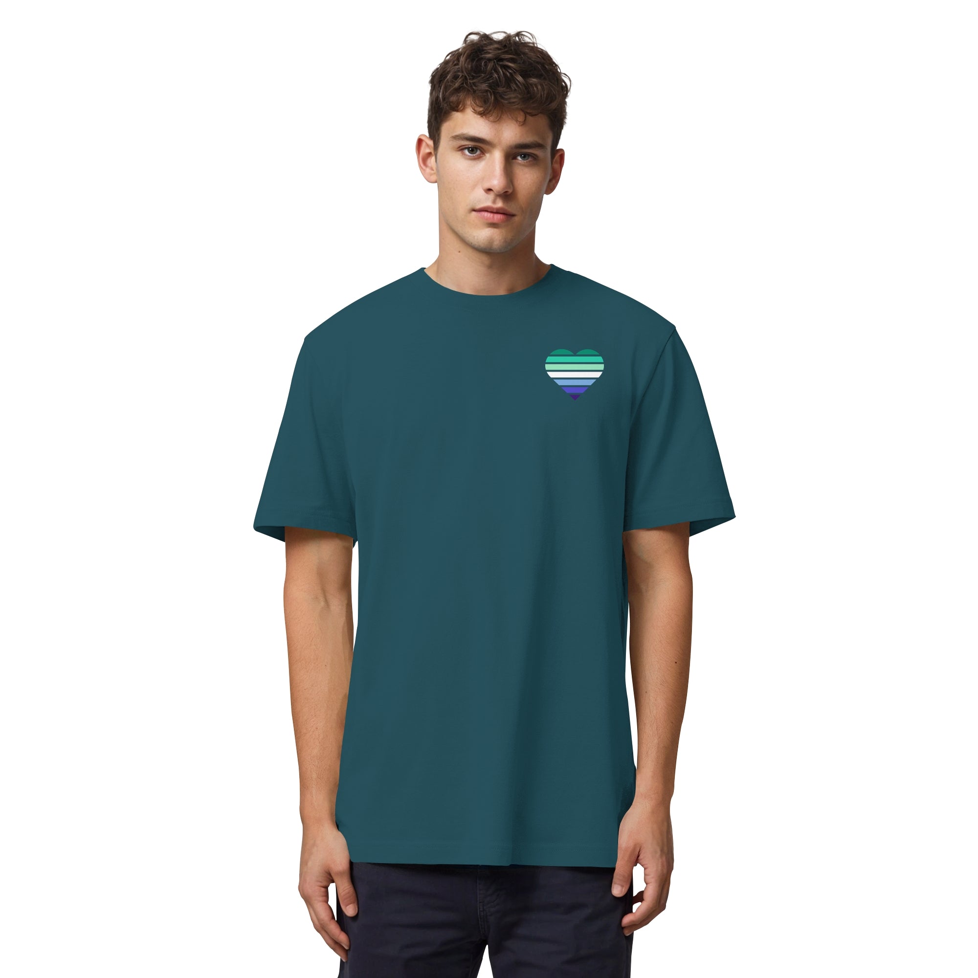 Organic Heavy Shirt - Gay Flag Herz Print