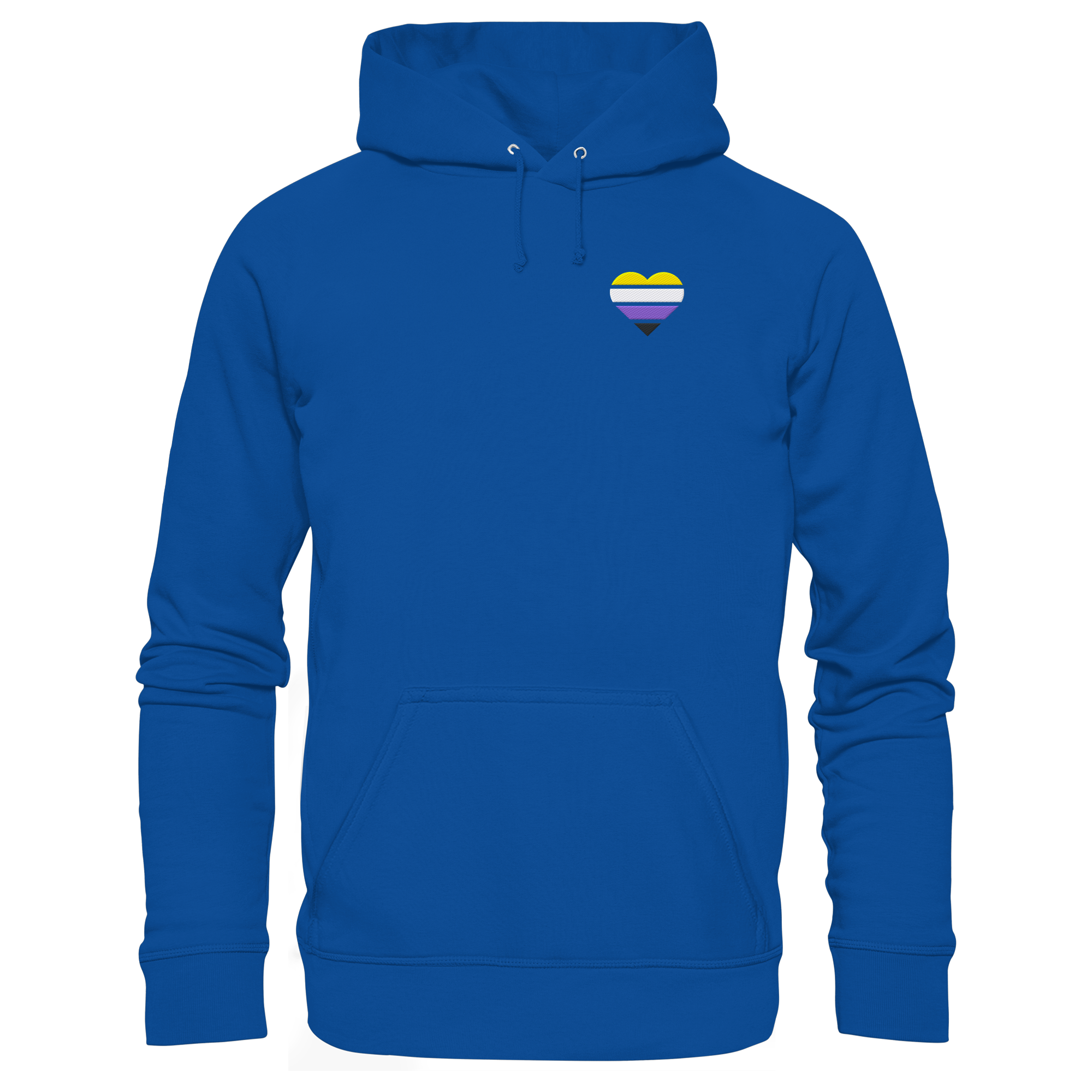 Basic Hoodie - Nonbinary Flag Herz Stick