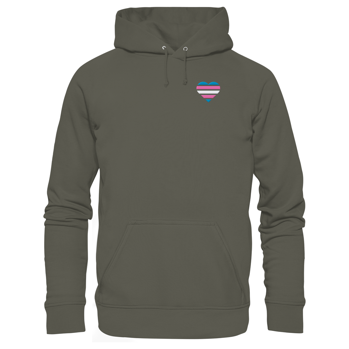 Organic Basic Hoodie mit Herz Stick - Trans