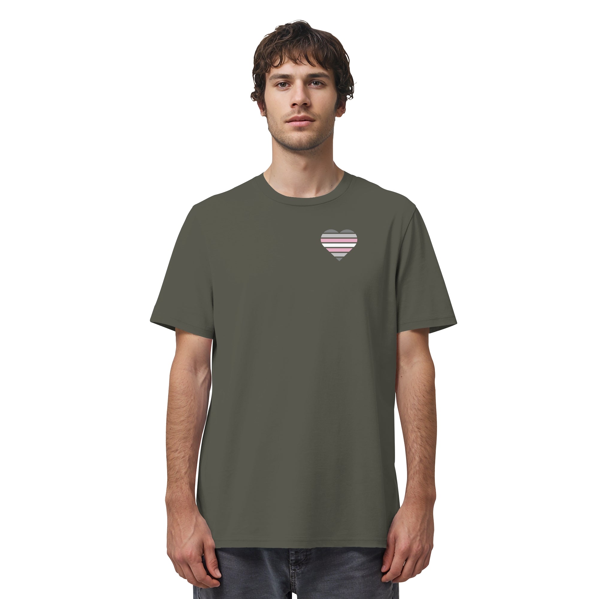 Organic Shirt - Demigirl Flag Herz Print