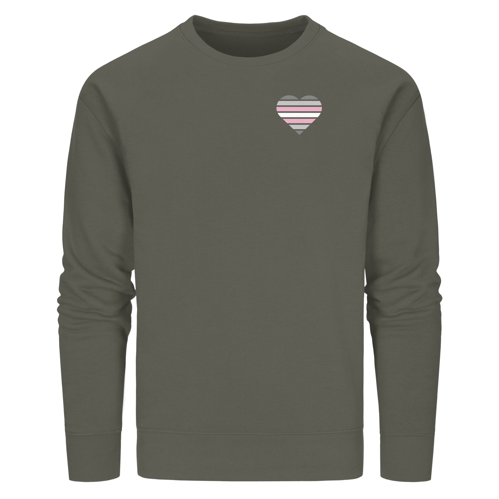 Organic Basic Sweatshirt - Demigirl Flag Herz Print