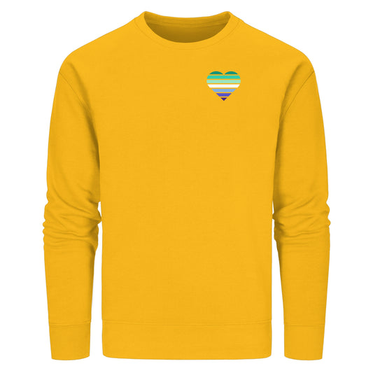 Organic Basic Sweatshirt - Gay Flag Herz Print